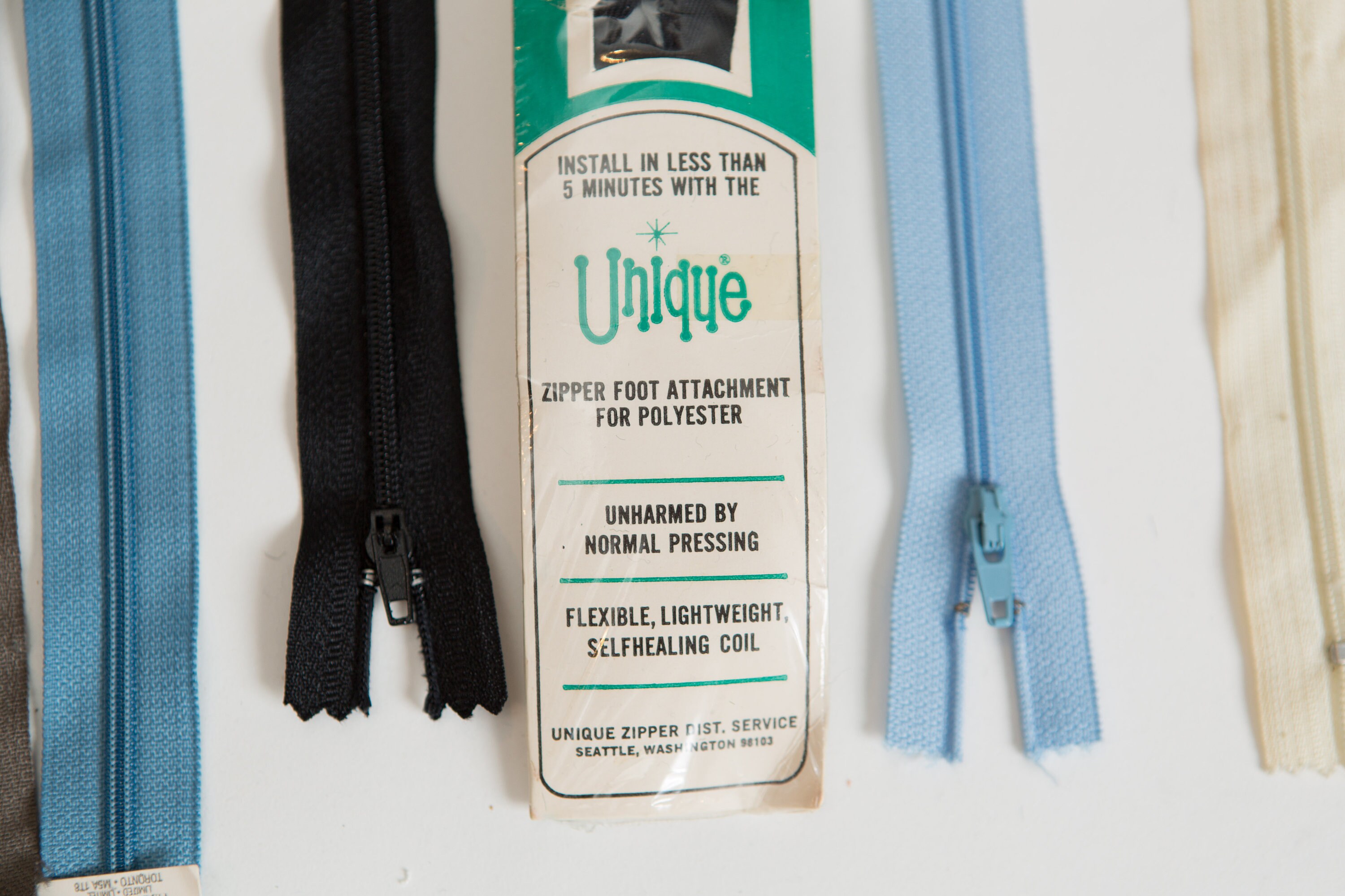 Vintage Zippers Lot of Vintage Coat Zippers Sewing Machine accessories