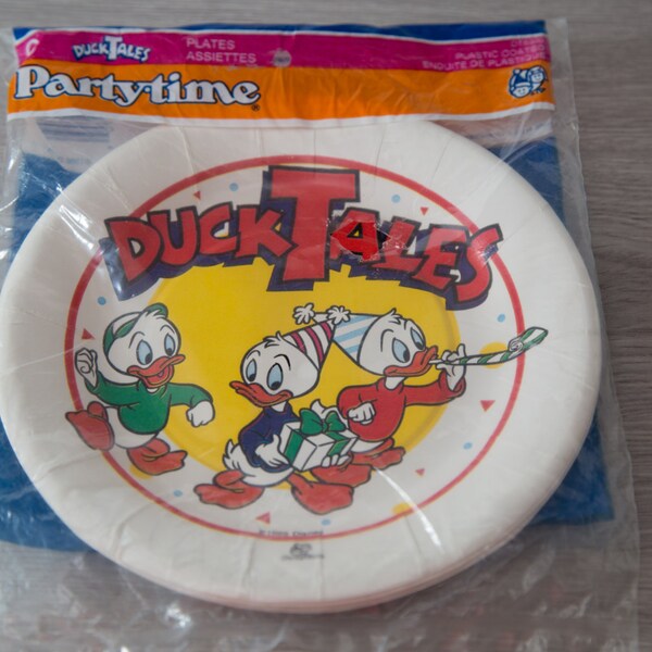 GRATIS verzending - Vintage Duck Tales feest platen (16) en uitnodigingen feest (16)