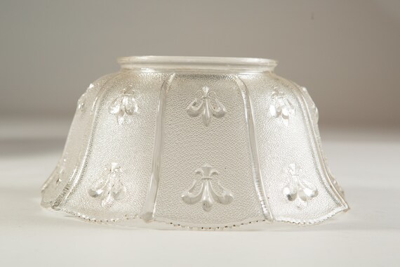 Vintage Glass Lamp Shade Clear Bell Shaped Pressed Singapore Vintage Glass Lamp Shade Clear Bell, Glass Bell Shaped Lamp Shades
