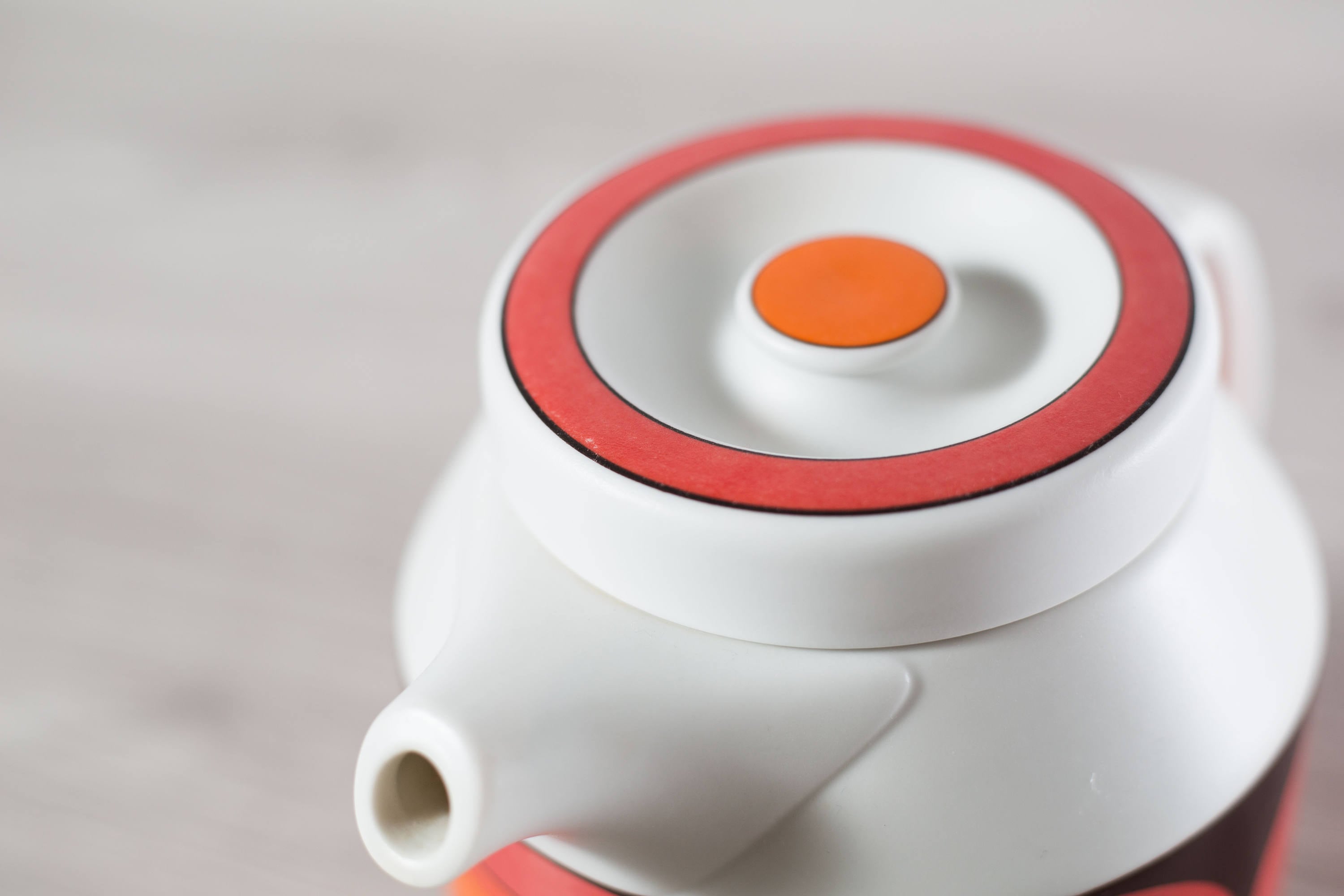 Vintage Arzberg Teapot / Feurfest Germany Orange and Red Mid Century