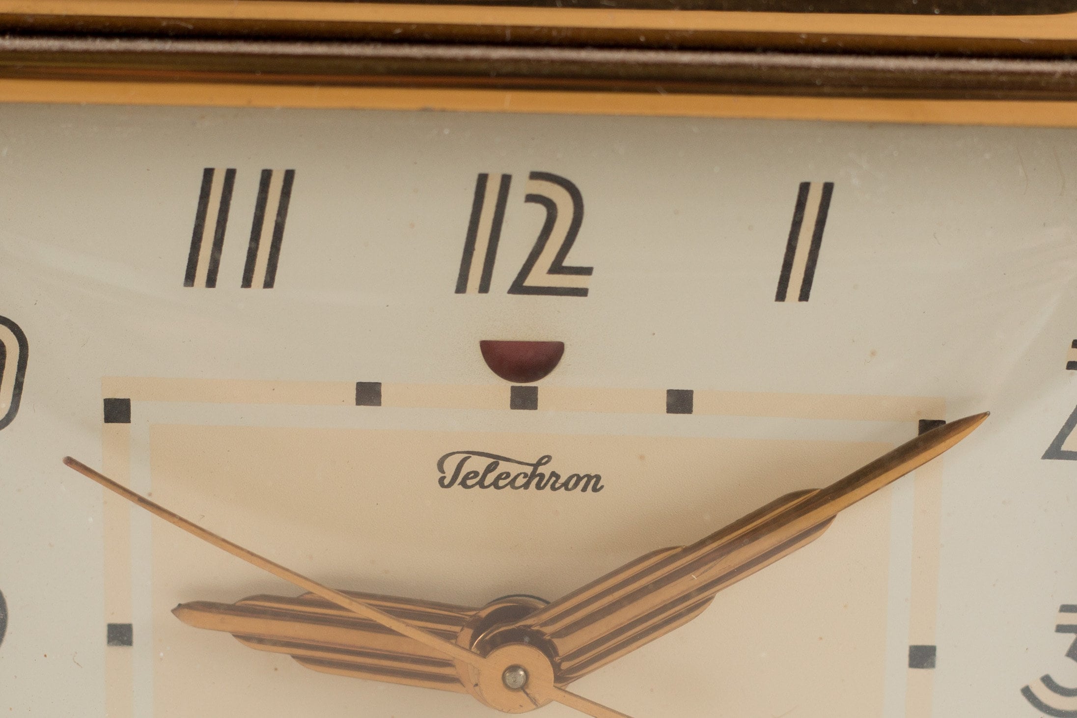 Vintage Electric Clock Wood and Brass Telechron Art Decor Mantle