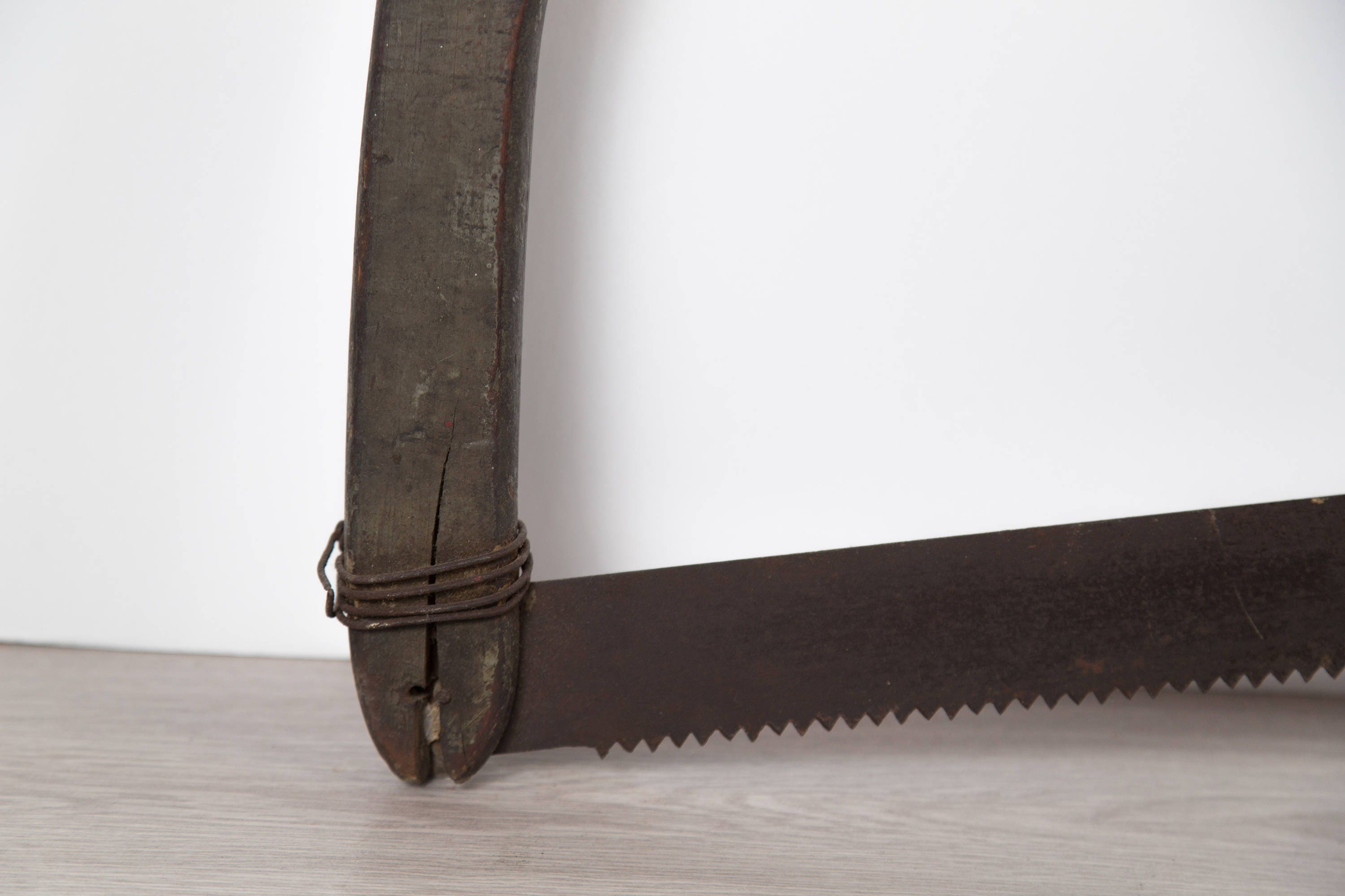 Antique Bow Saw Wood and Metal Tree Cutting Saw Canadian Primitive