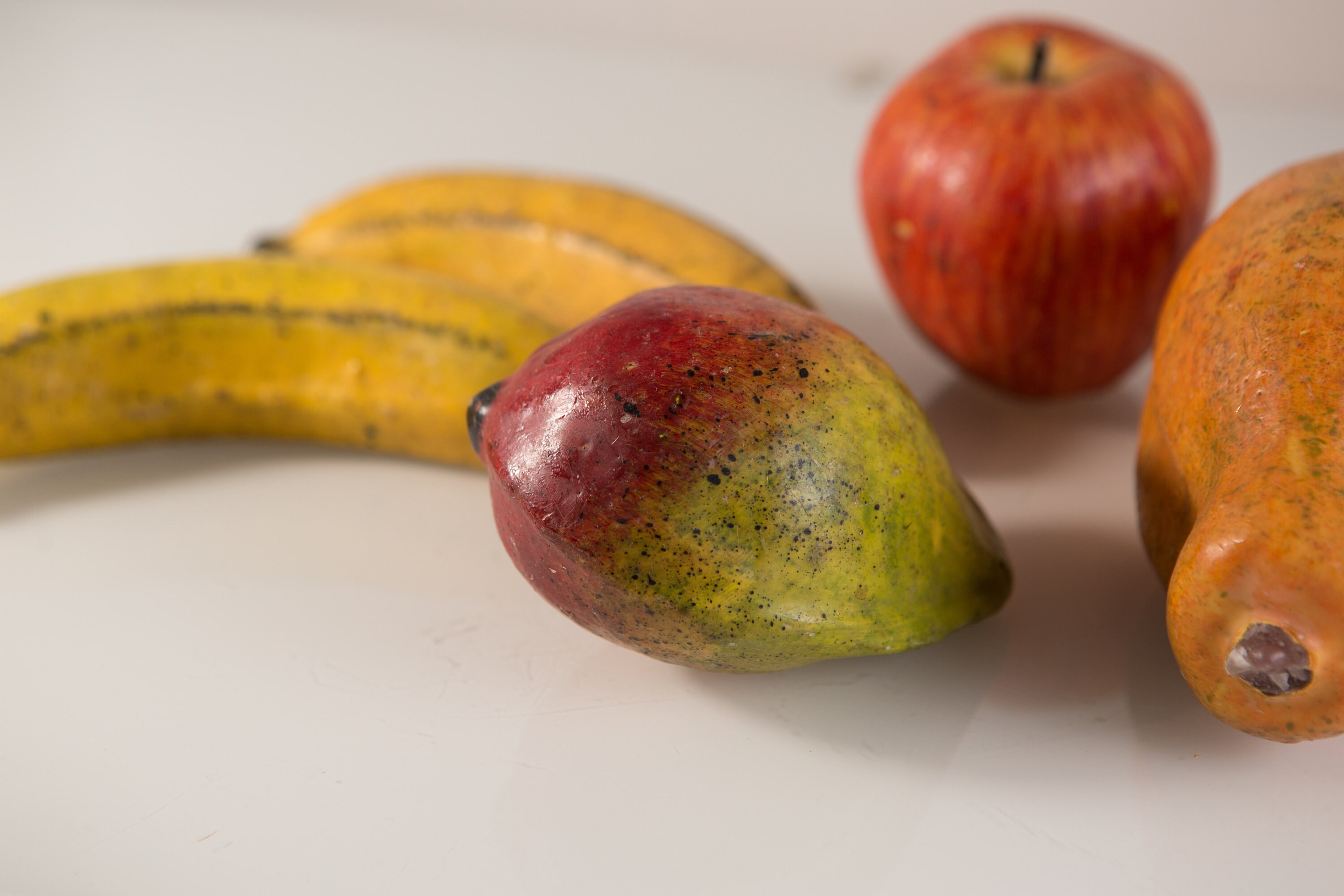 Vintage Wax Fruit Handmade and Painted Folk Fruit Rustic Primitive