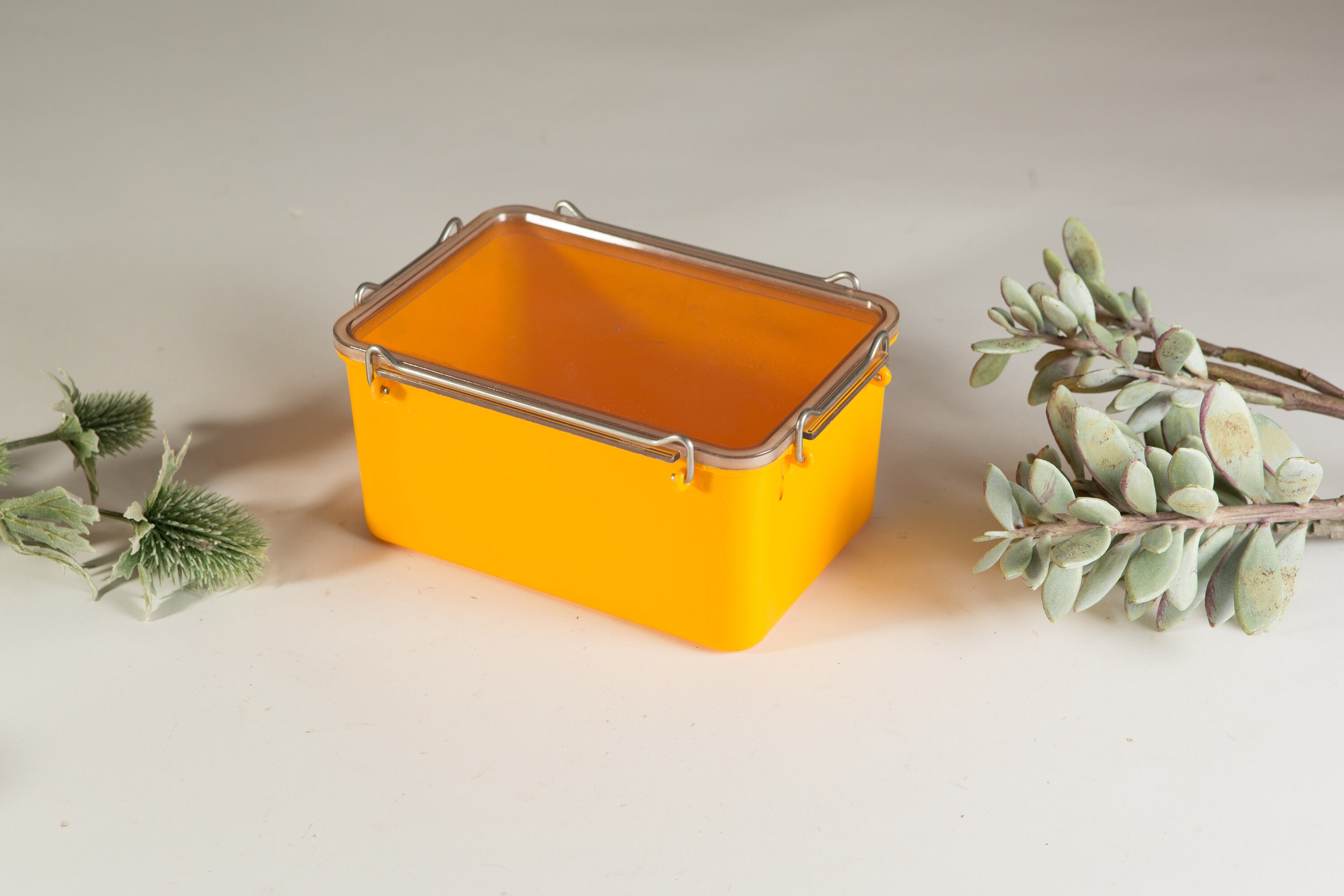 Kold Plast of Denmark Vintage Mod Yellow Container Made in New Zealand by Resinart Plastics