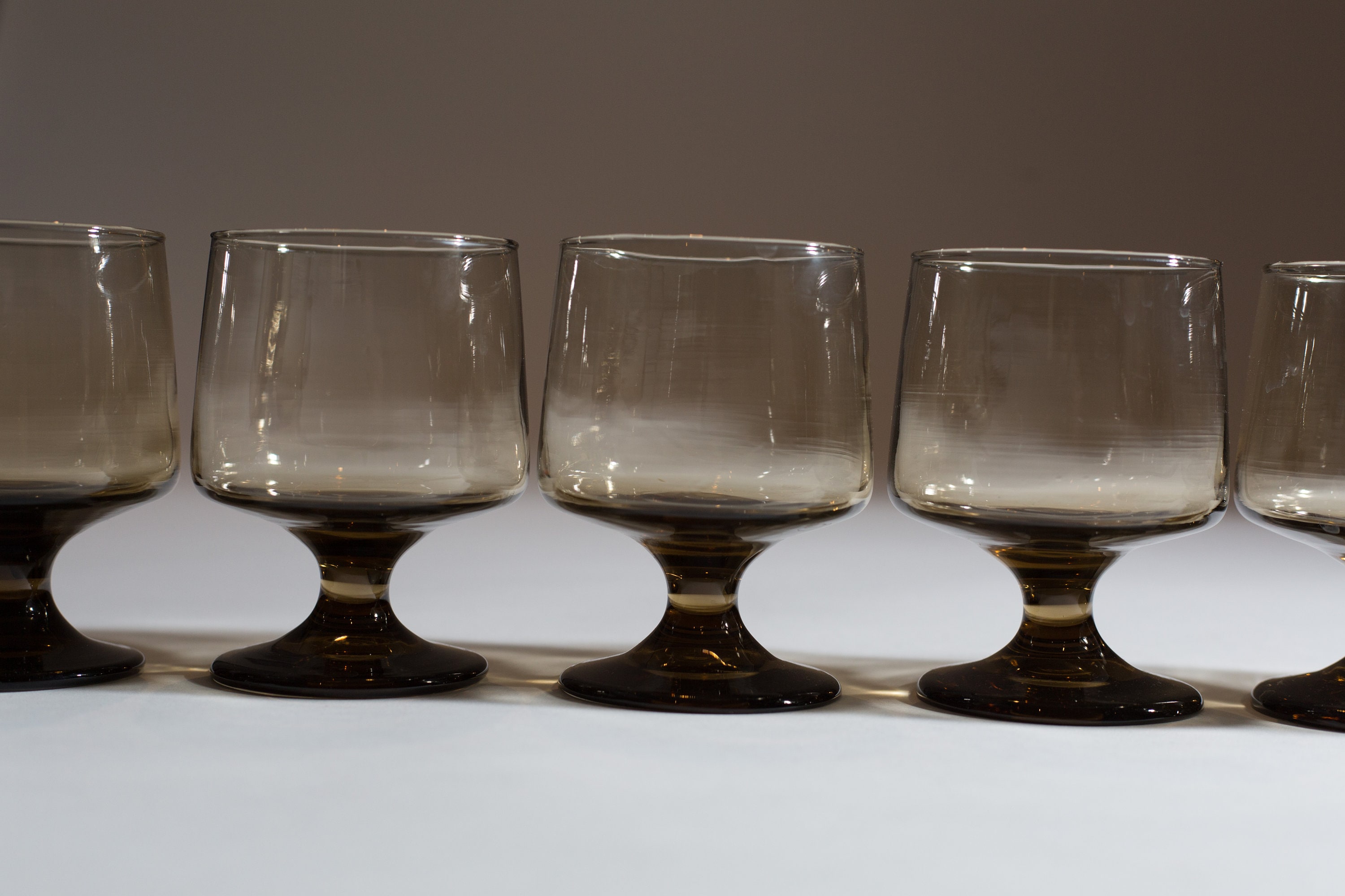 Brown Glass Wine Glasses 7 Texacok Safeedge Renaissance Goblets