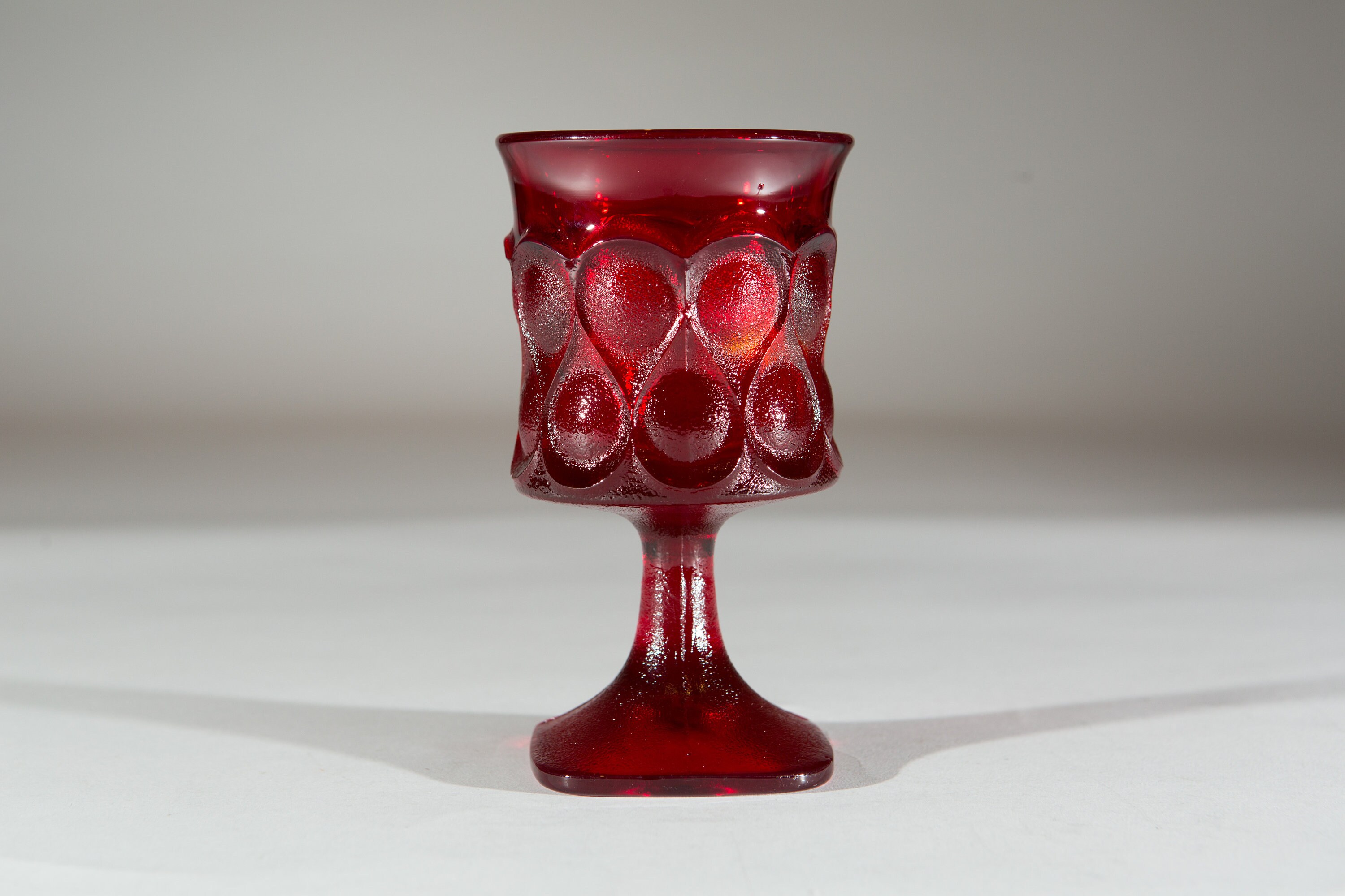 3 Noritake Spotlight Red Goblets Vintage 8oz Wine Glasses with