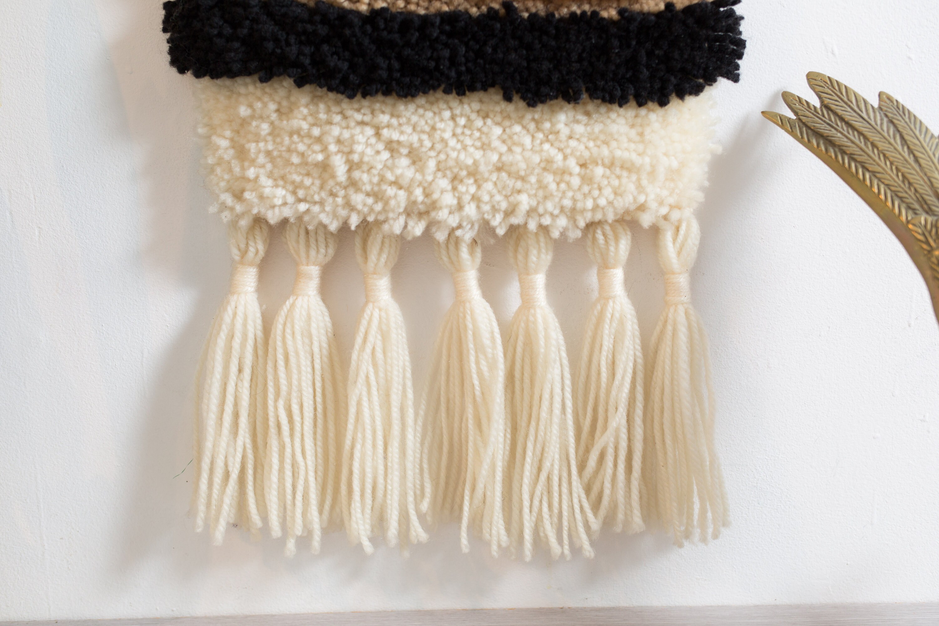 Vintage Latch Hook Tapestry Wall Hanging 1960's Mid Century Modern