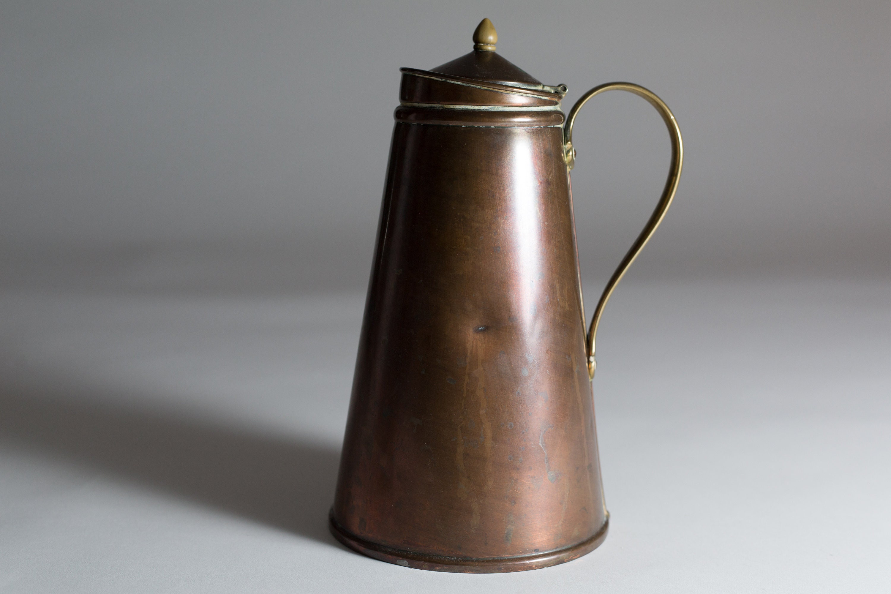 Copper Thermos Pitcher Antique Mid Century Modern Metal Coffee