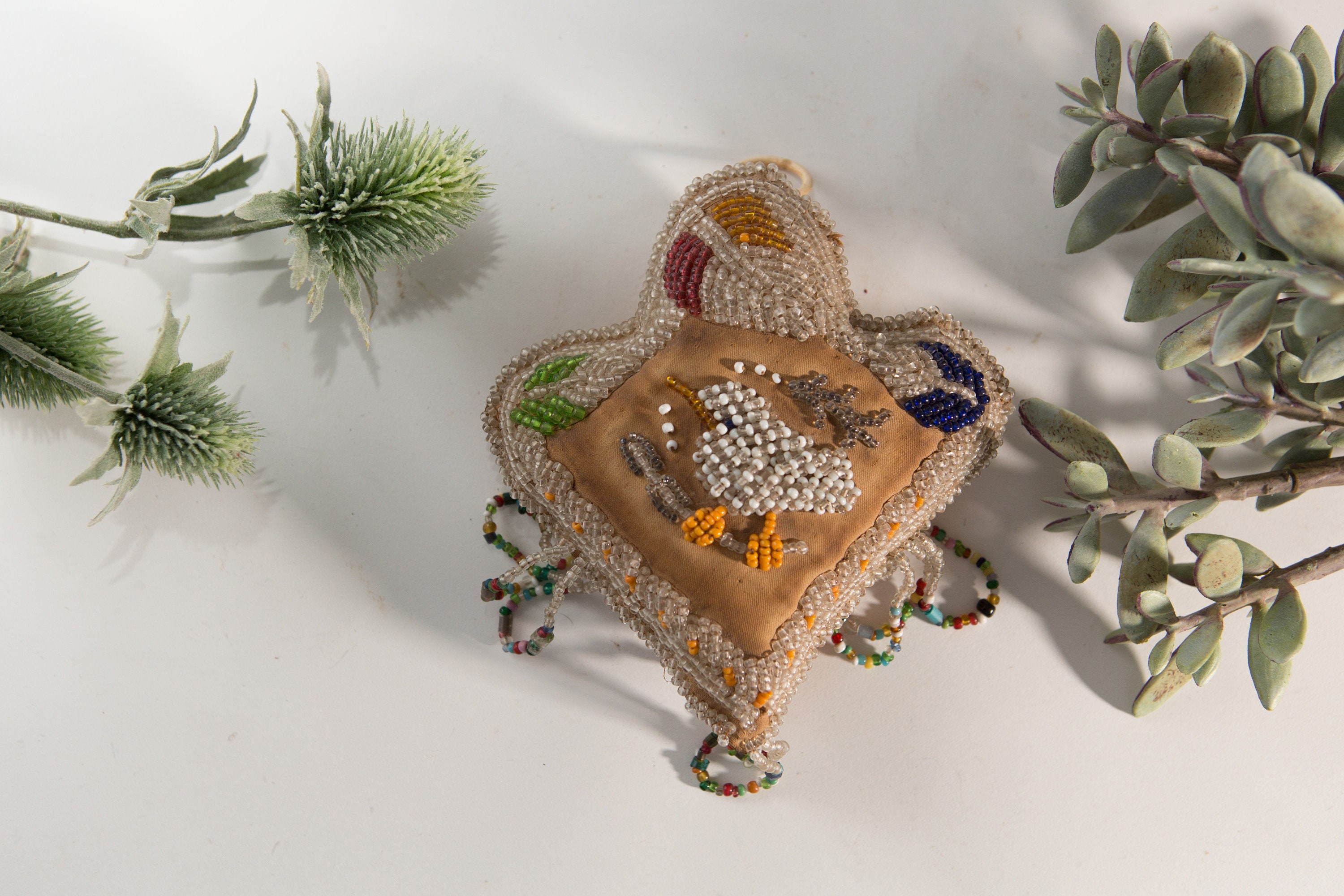 Antique Whimsy Beaded Pin Cushion Native American Whimsey Iroquois