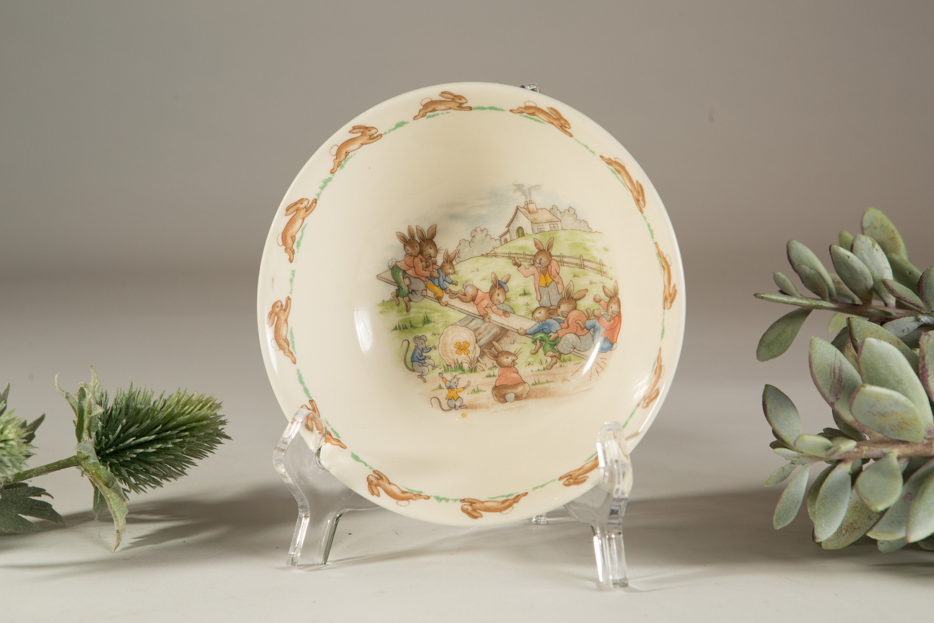 Vintage Bunnykins Plates, Bowl, Mugs 1984 Royal Doulton Tableware