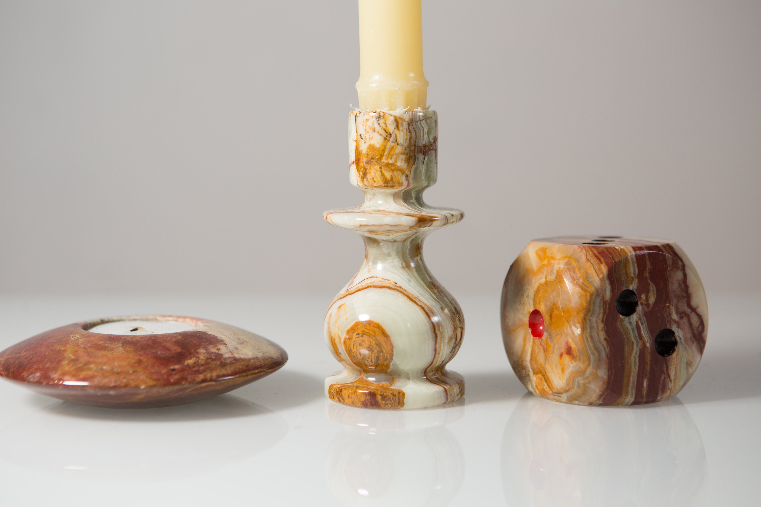 Stone Candle Holders and Incense Burner Natural Votive Candle Holder
