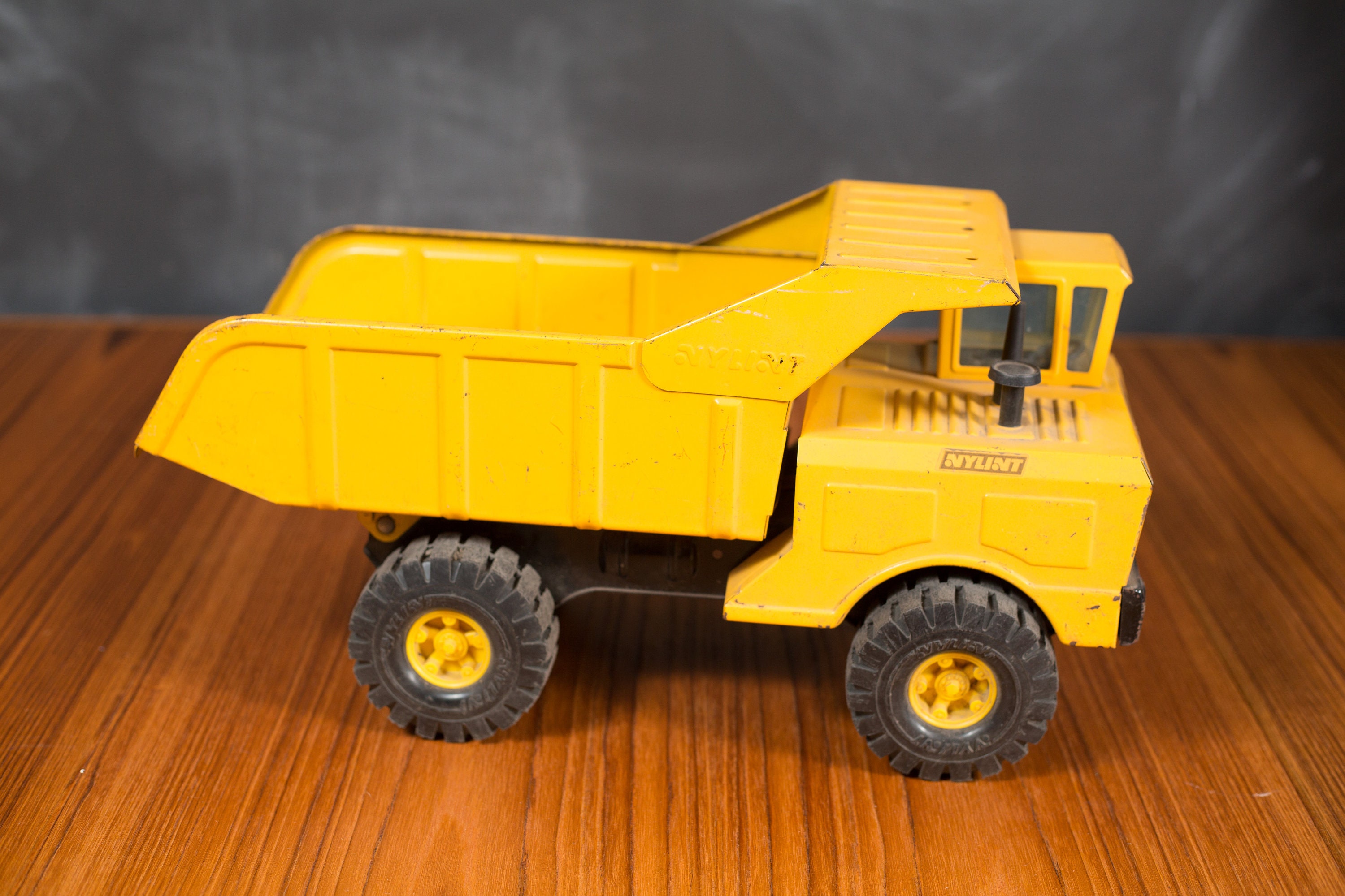 1960's Vintage Yellow Dump Truck Hauler Trailer Tractor Collectible