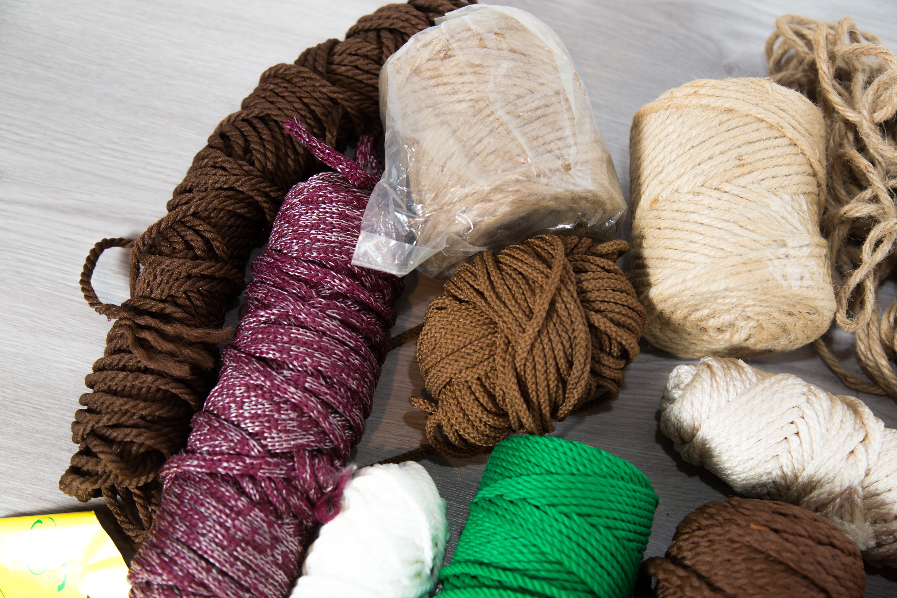 Vintage Macrame Twine /Lot of Macrame Supplies including beads and Owl