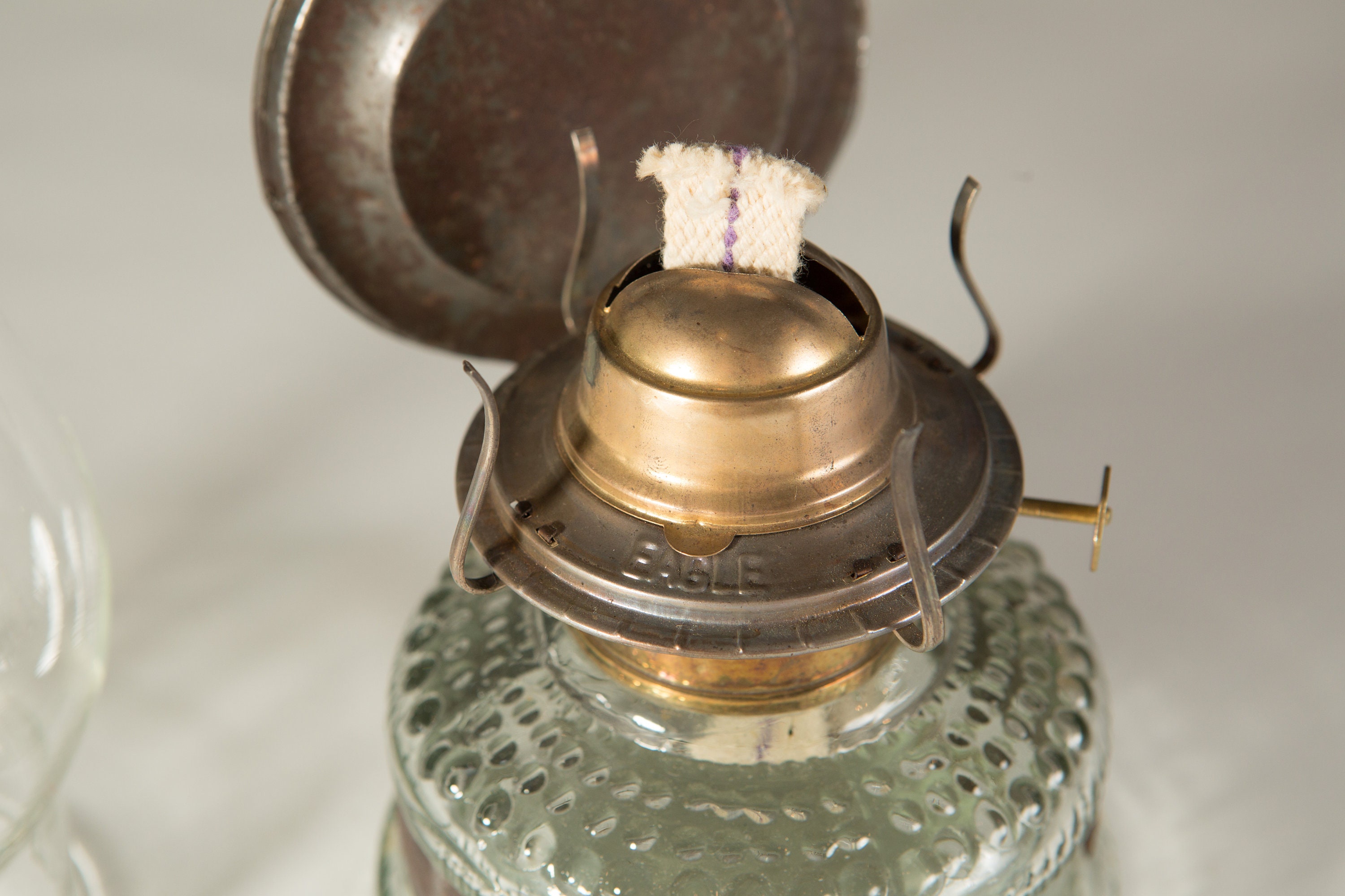 Chimney Oil Lamp Vintage Glass Lantern with Wick Retro Lighting