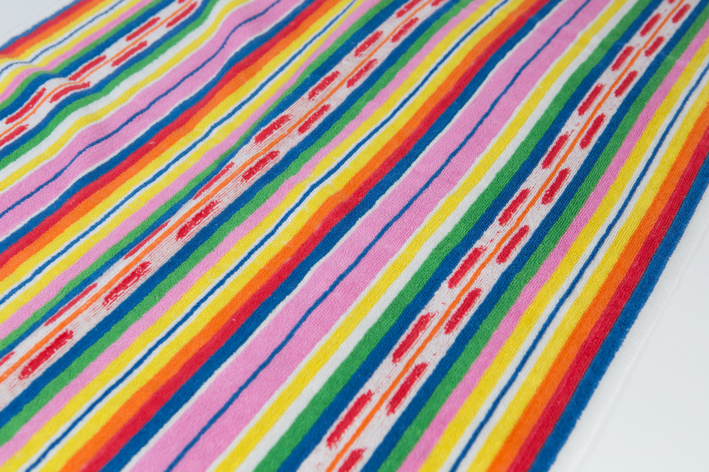 Vintage Bath Towel Rainbow Striped Ultica Bathroom Towel, Face, Hand Cloth