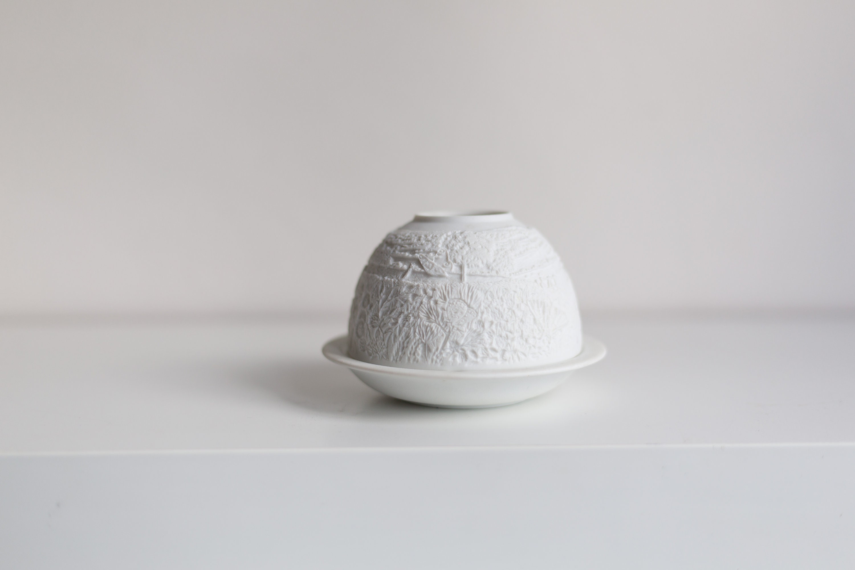 Bernardaud Limoges France White Bisque Porcelain Christmas Votive