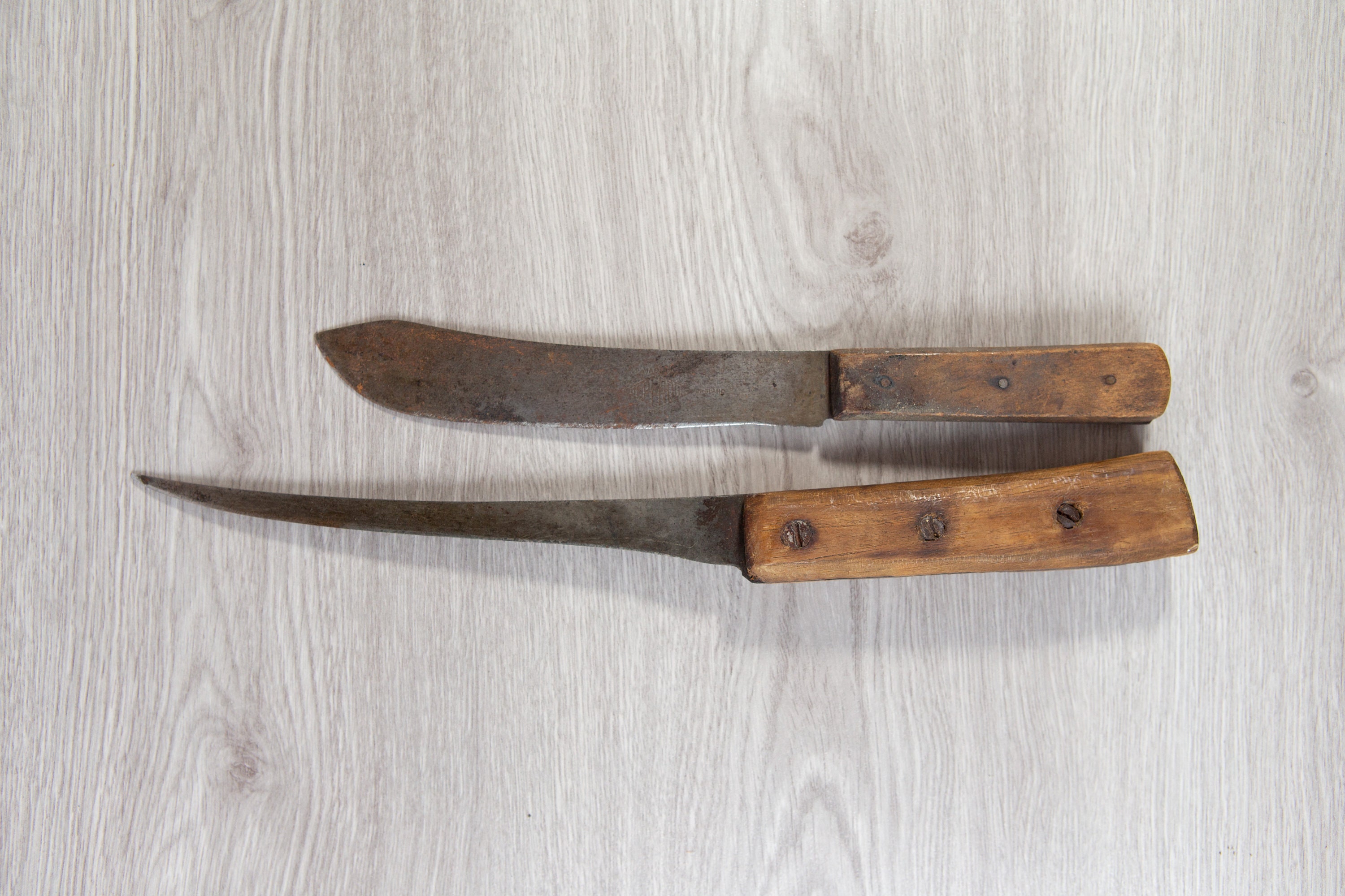 Vintage Knives with Wood Handles - Rustic Farmhouse Kitchen Decor - Fish  Scaling Filet Knife - Father's Day Gift for Him