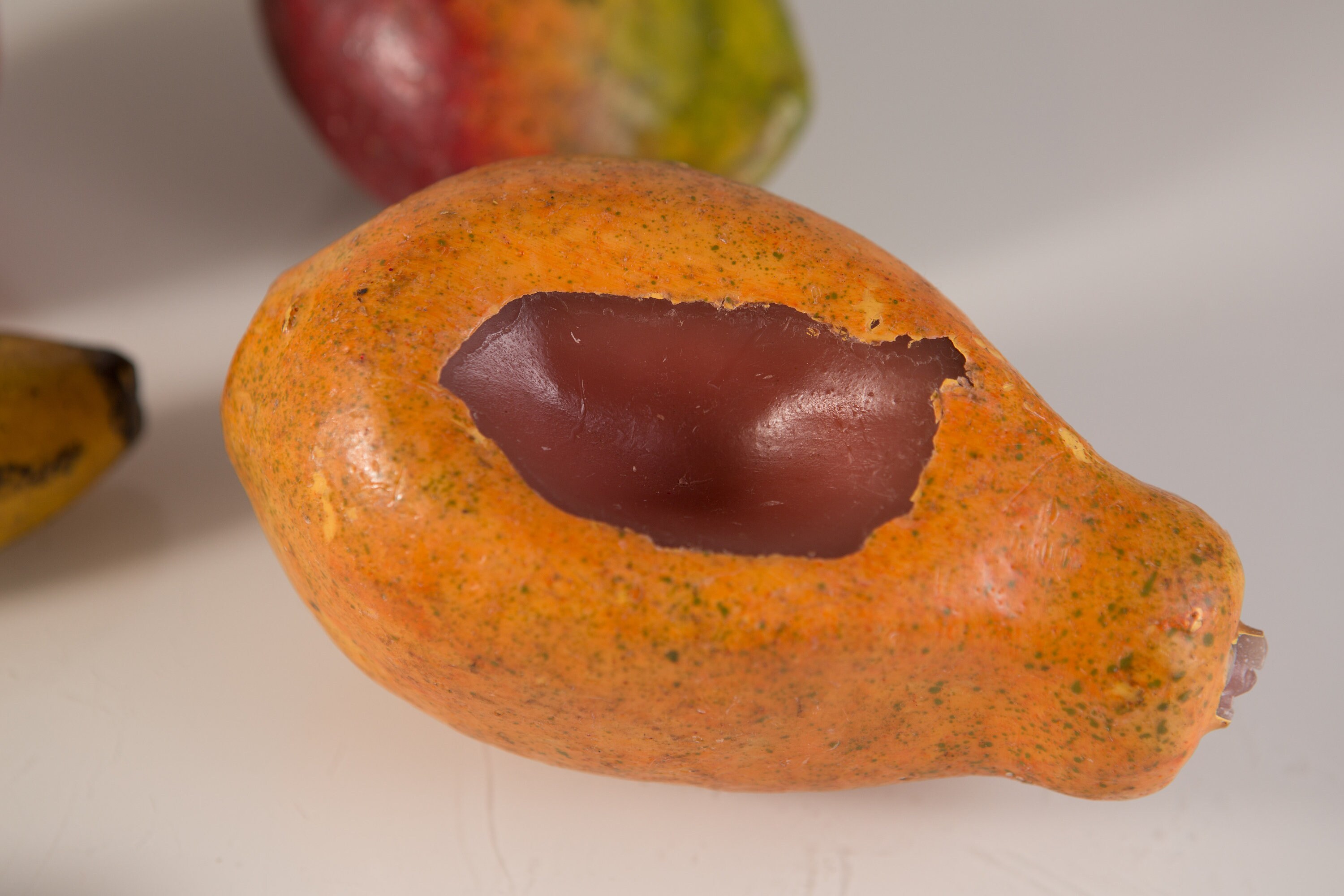 Vintage Wax Fruit Handmade and Painted Folk Fruit Rustic Primitive