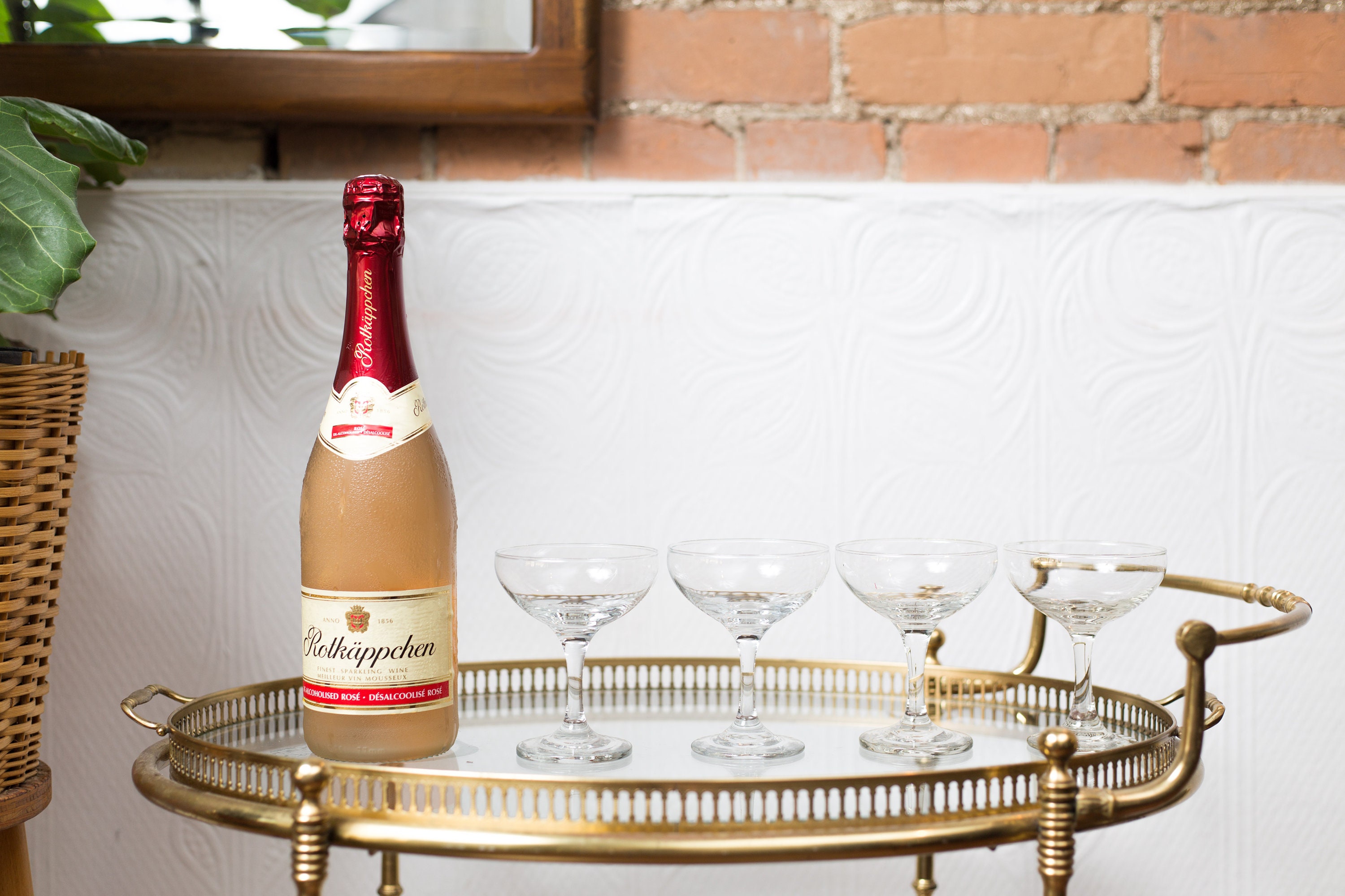 4 Champagne Coupe Glasses Luminarc 3.5oz Mid Century Modern Hollywood