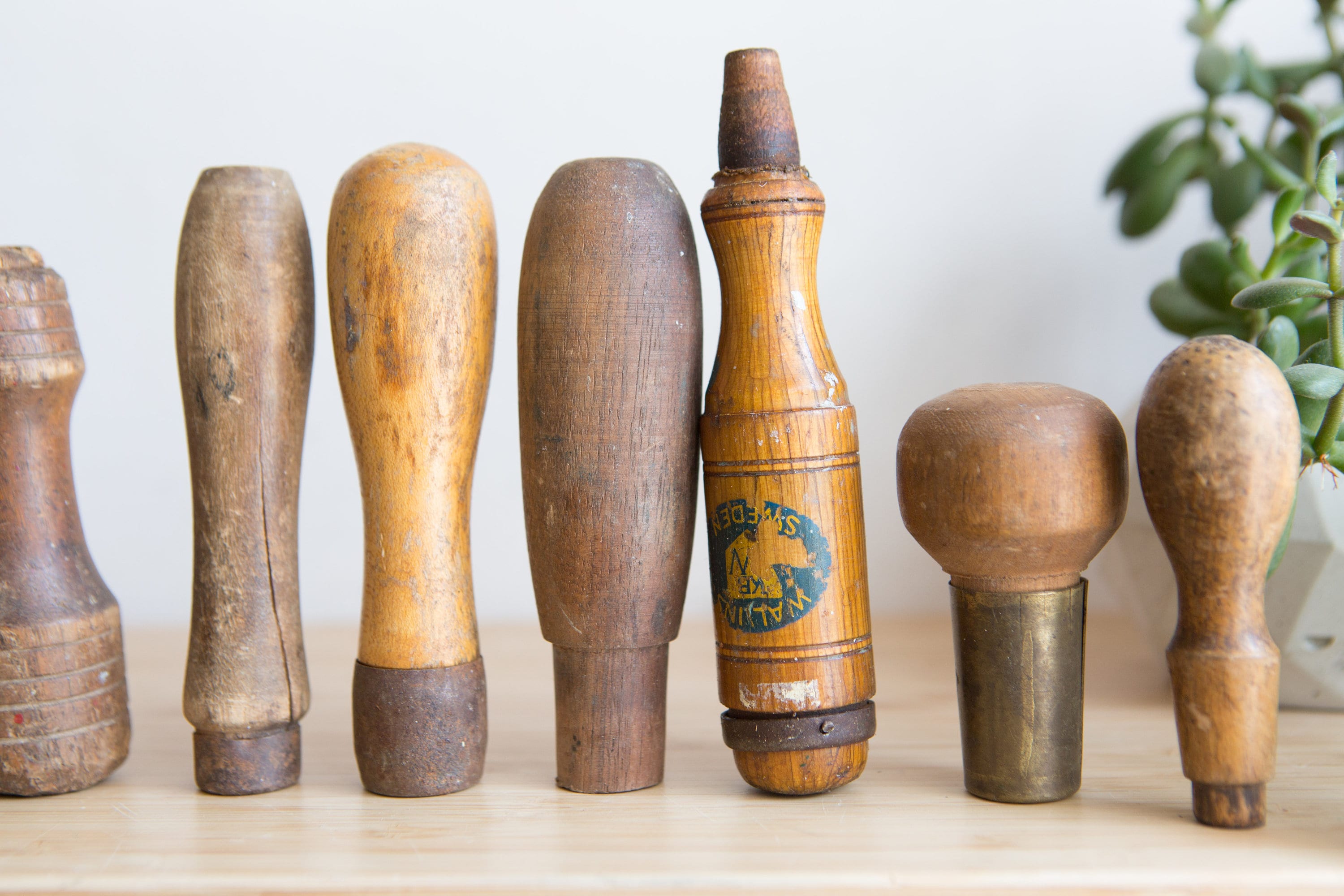 Vintage Wood Handles from Old Tools