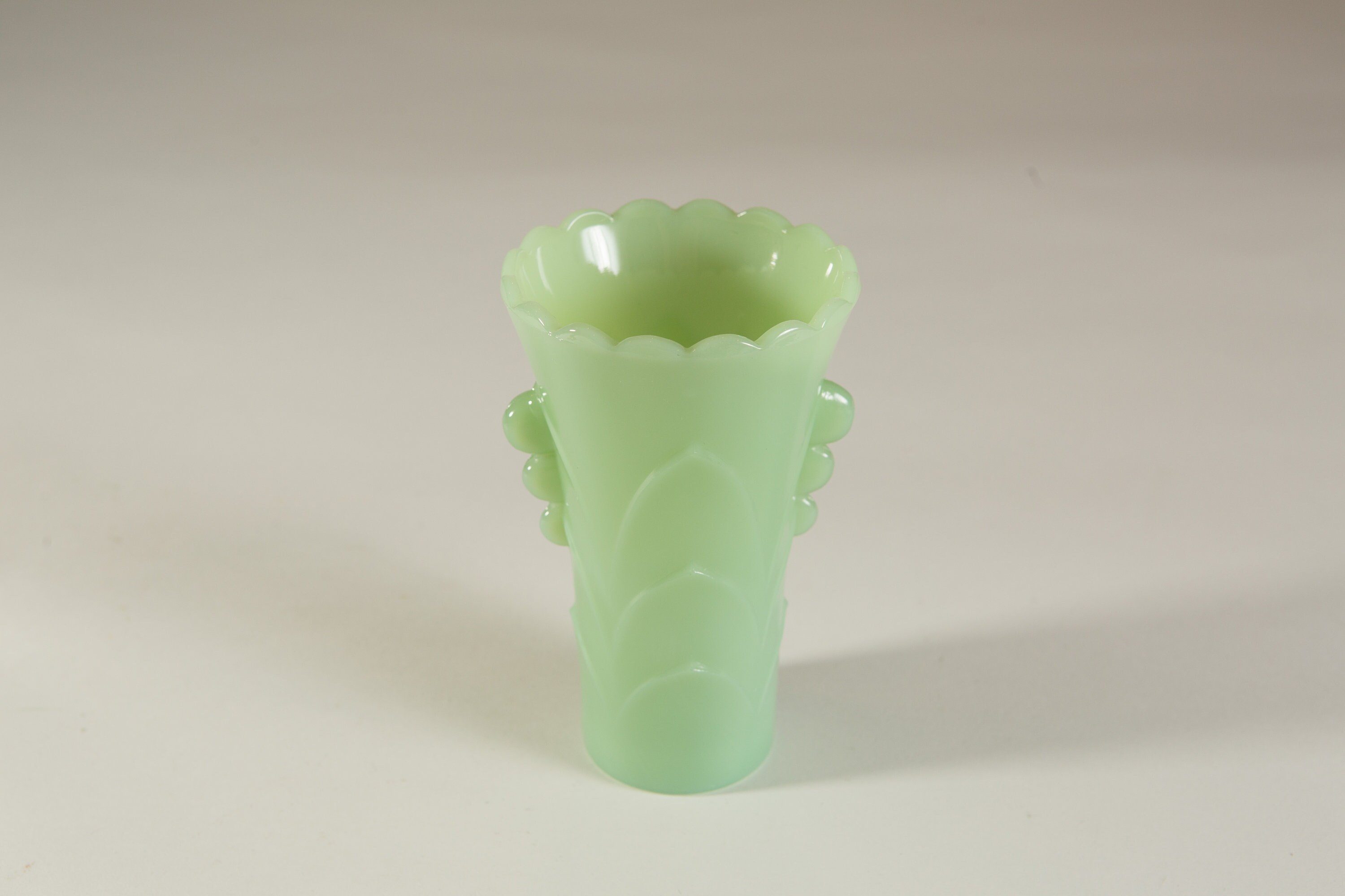 Vintage Jadeite Vase Green Milk Glass Vase Collectible Green Glass Jadite
