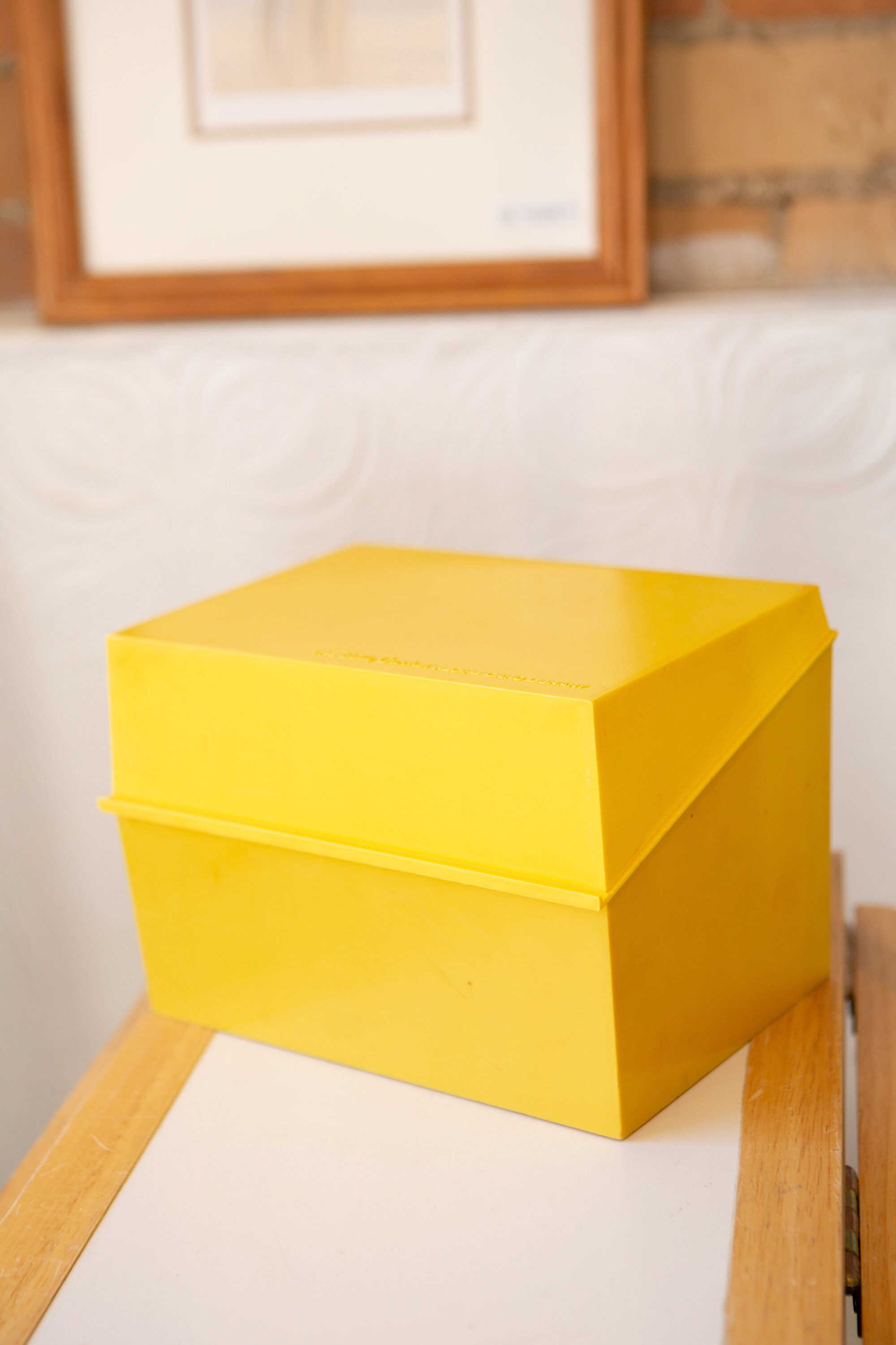 Recipe Card File Box Vintage Yellow Plastic Container Betty Crocker
