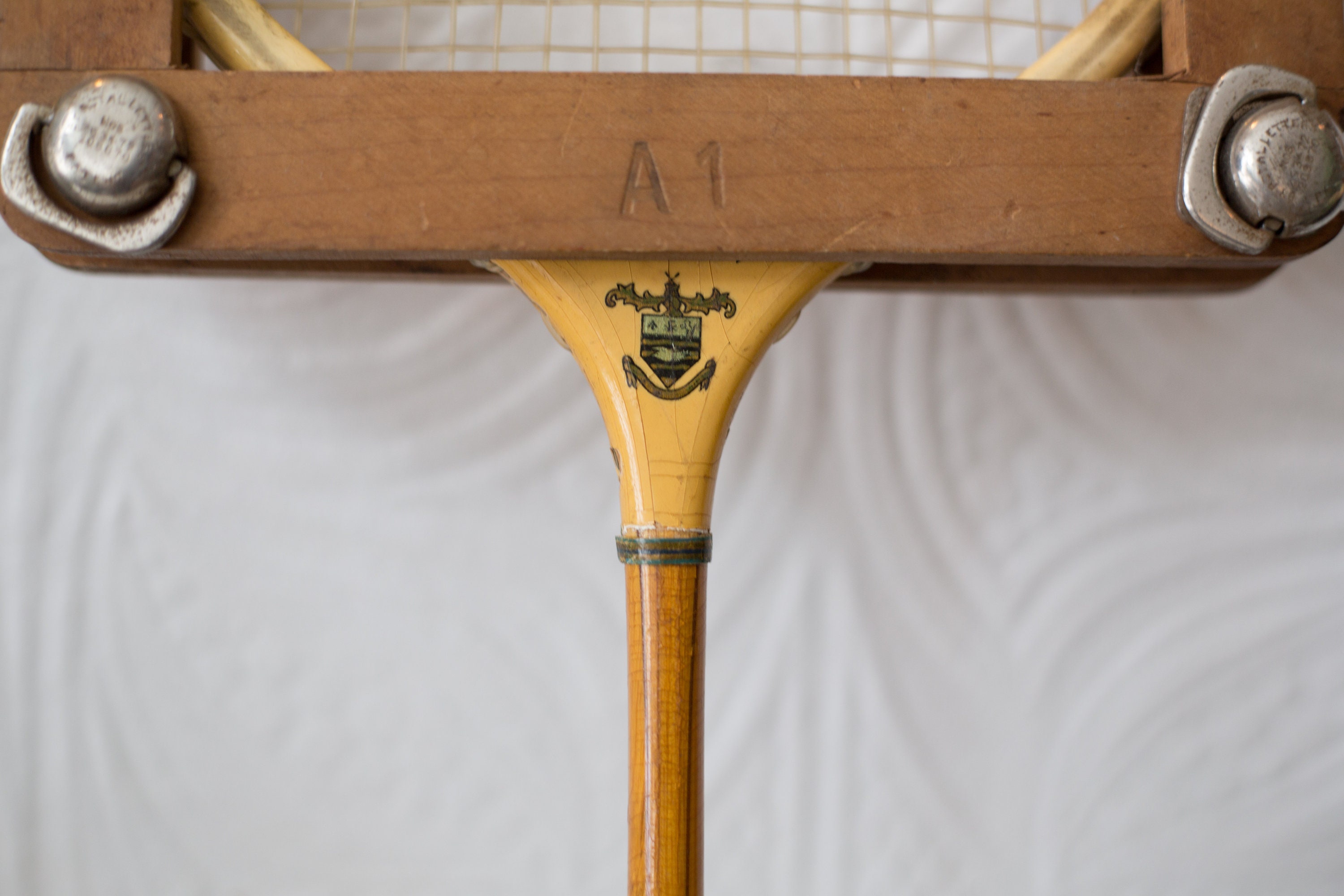 Vintage Wood Badminton Racquets Pair of Wooden Rackets with Wood