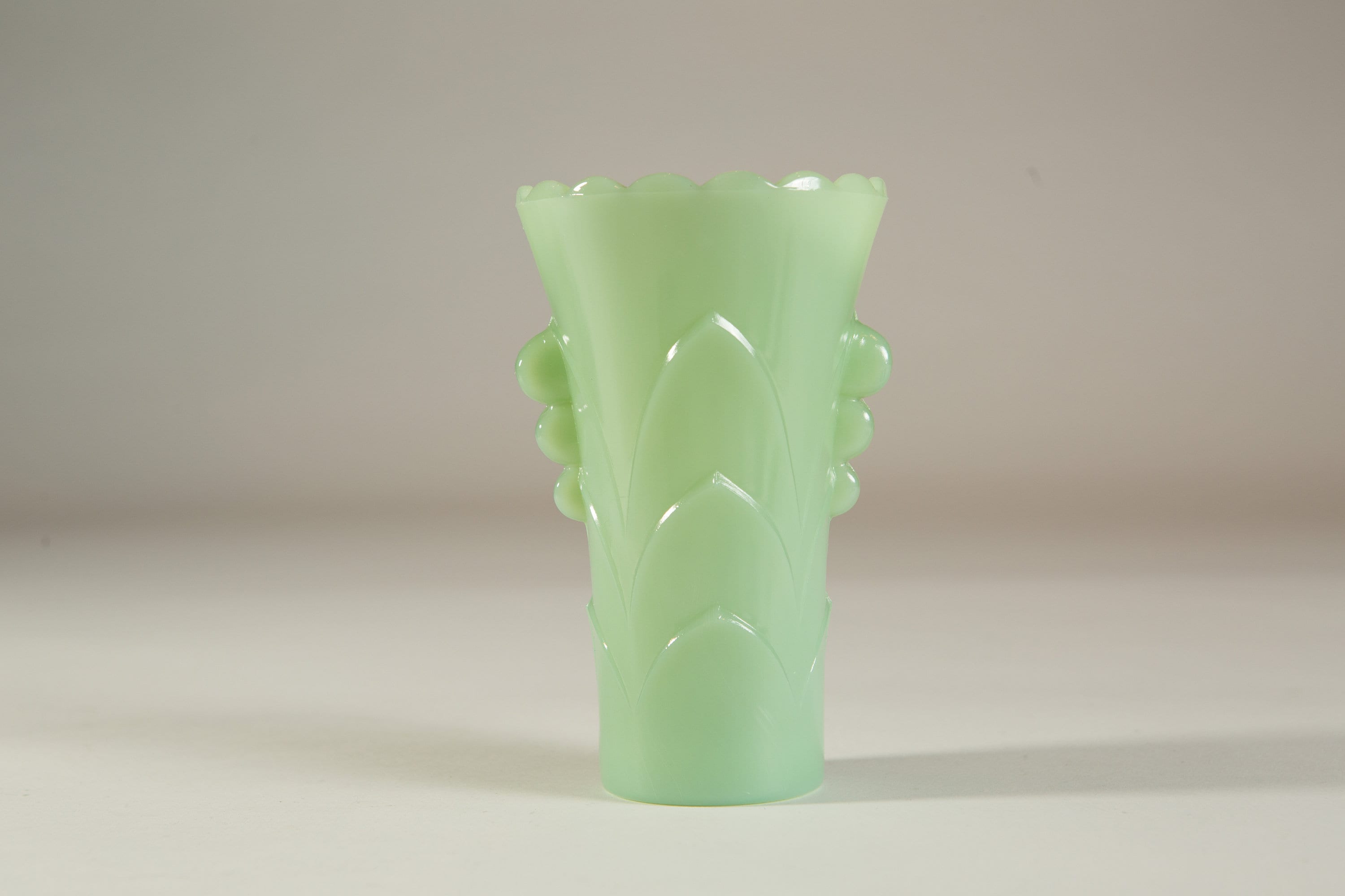 Vintage Jadeite Vase Green Milk Glass Vase Collectible Green Glass