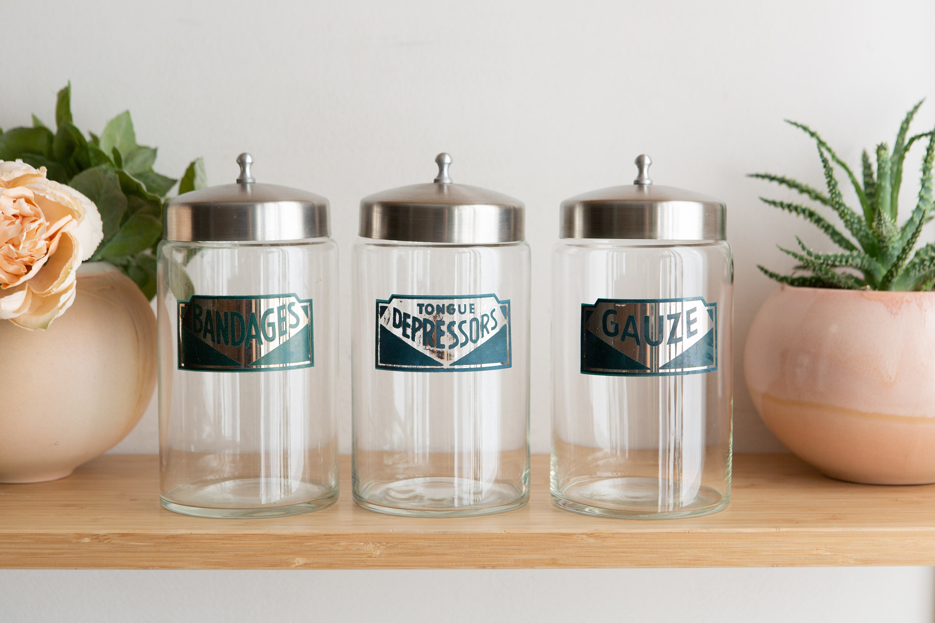 Badezimmer Aufbewahrung Gläser Vintage Ärzte Büro | Etsy