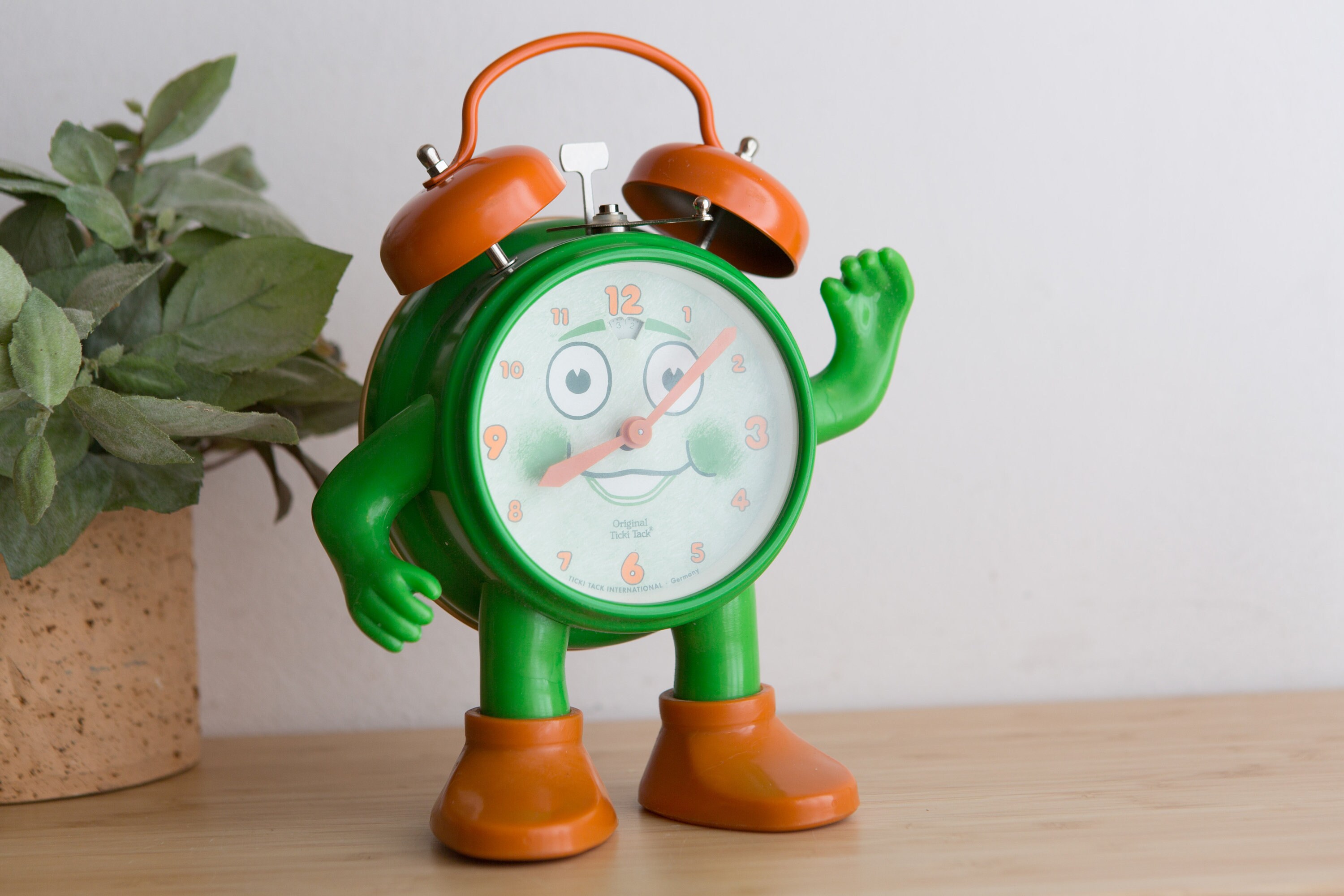 Ticki Tack Clock with Original Certificate and Box Vintage Green and