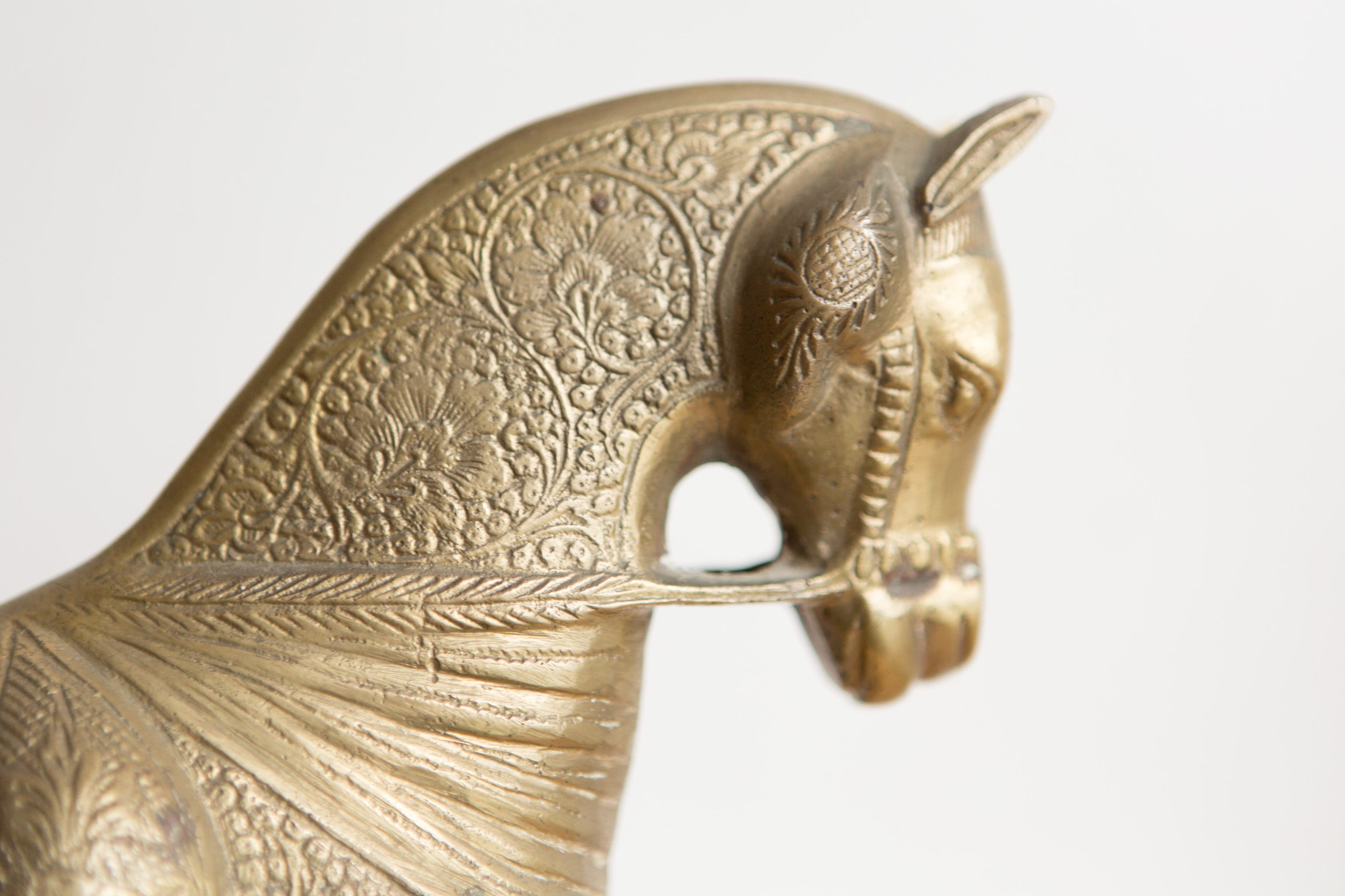 Vintage Brass Horse Gold Colored Equestrian Desk Figurine Office