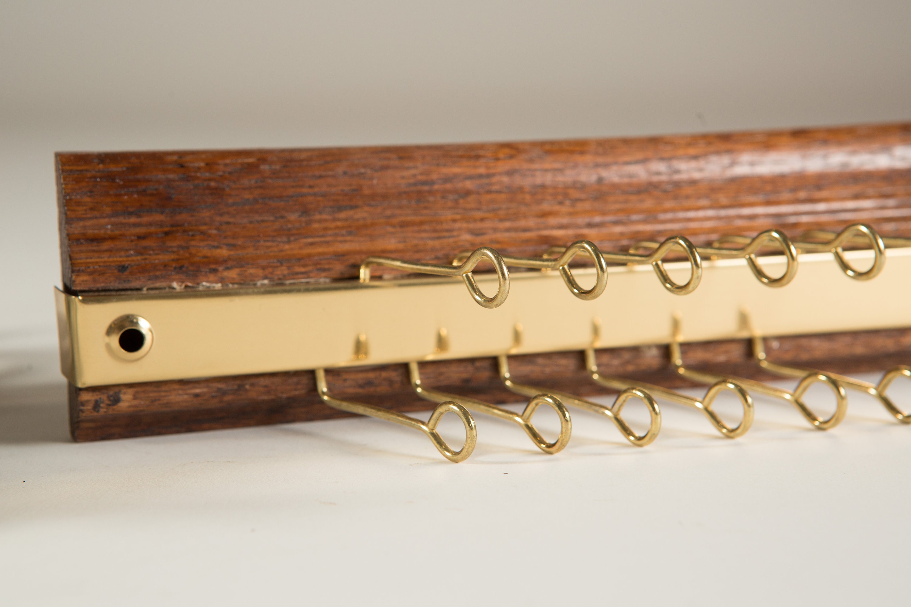 Vintage Tie Rack / Necktie Display Hooks / Mens Retro Belt Hanger