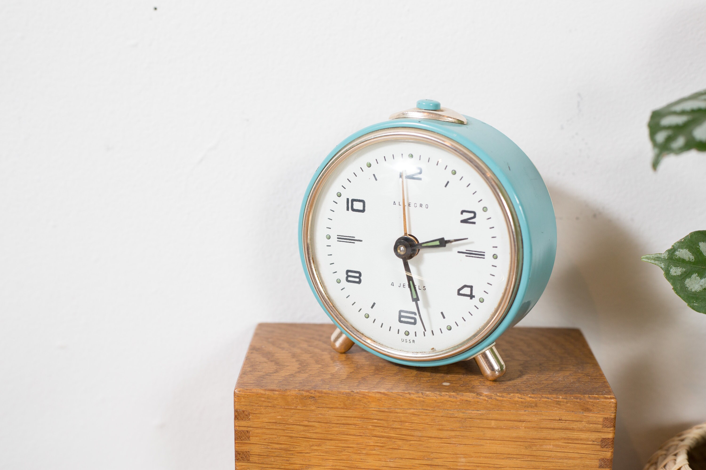 Blue Alarm Clock Vintage Robin's Egg Blue Small Alarm Clock Allegro
