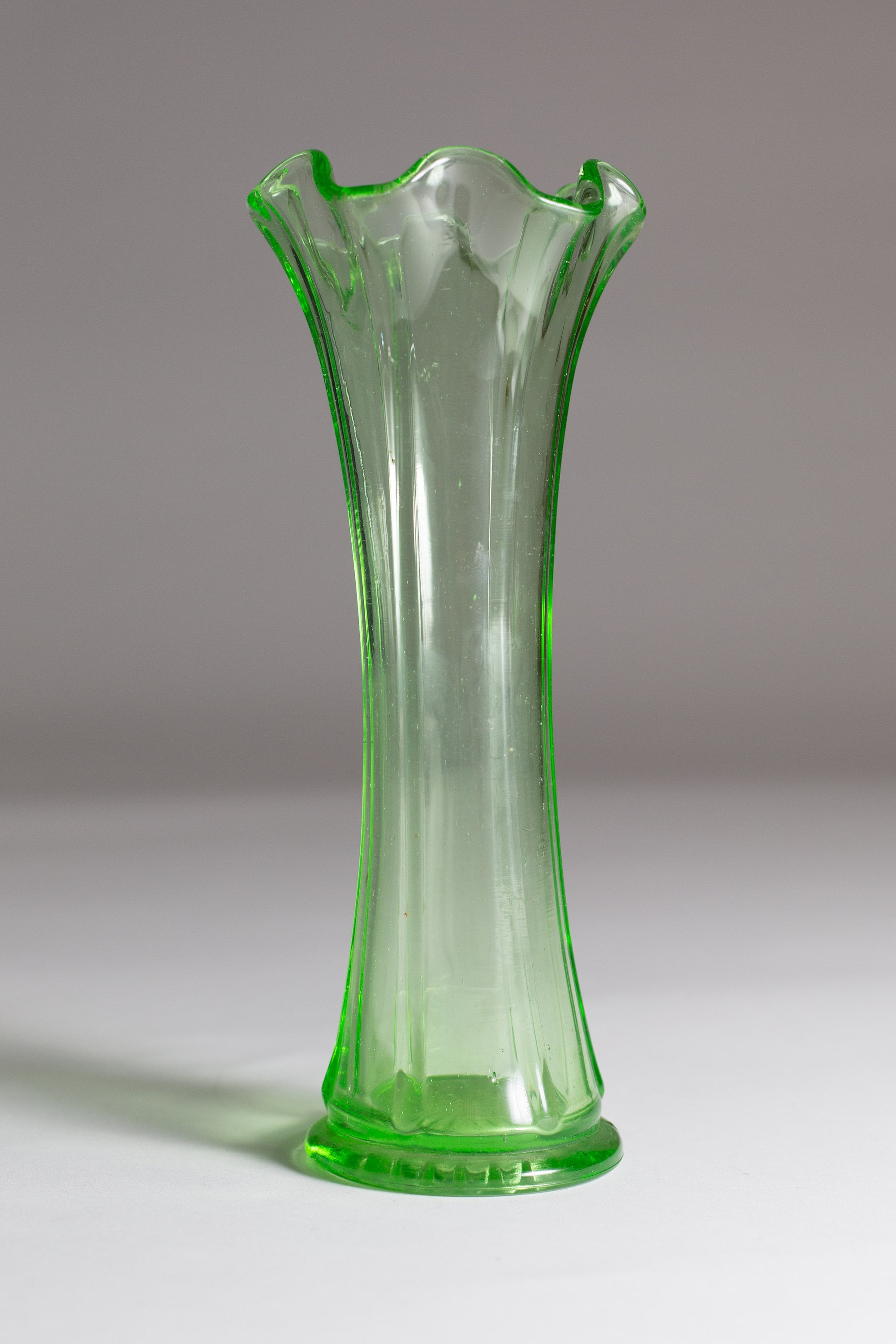 Green Glass Vase Vintage