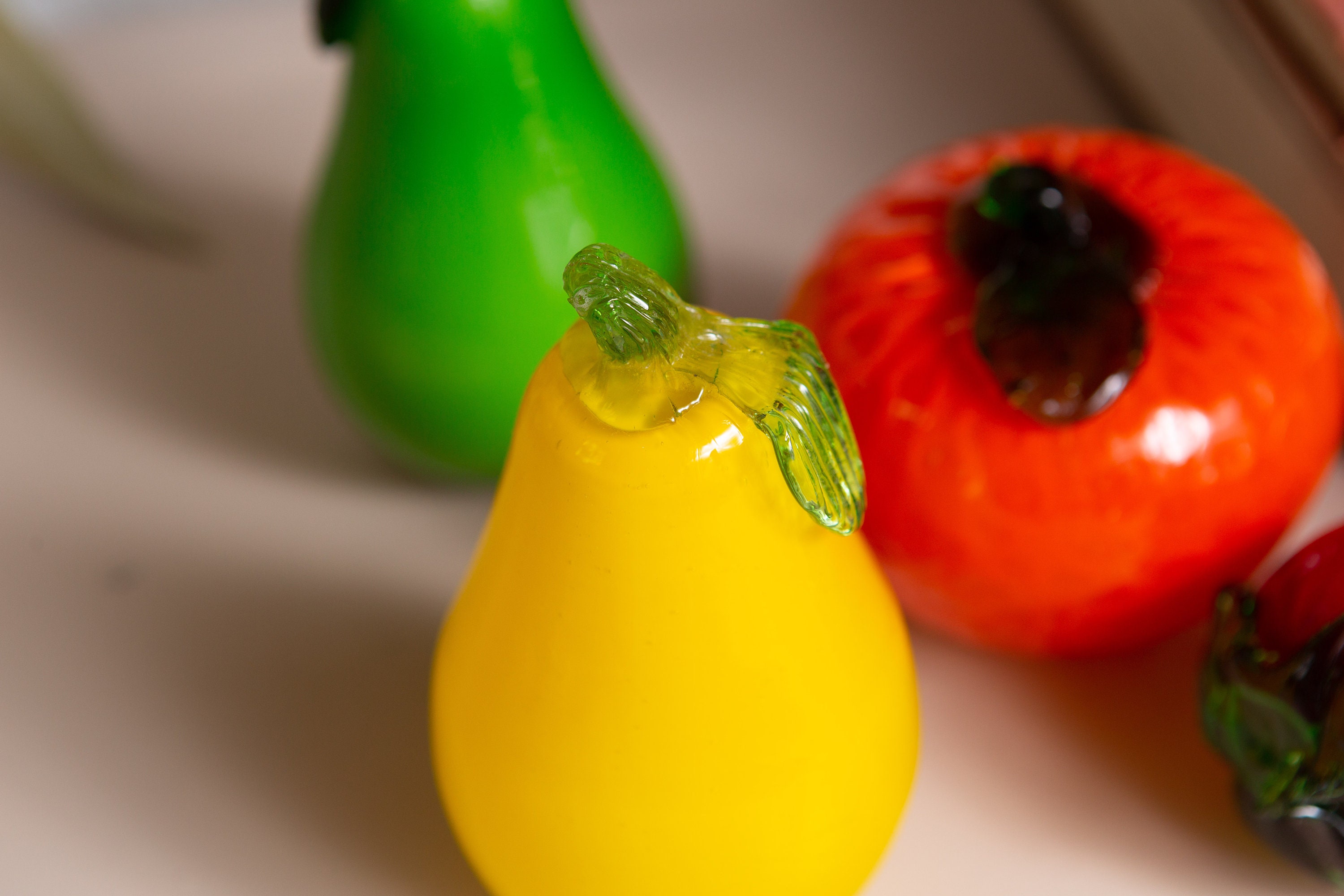 8 Vintage Glass Fruit Retro Art Glass Fruit Sculpture Etsy