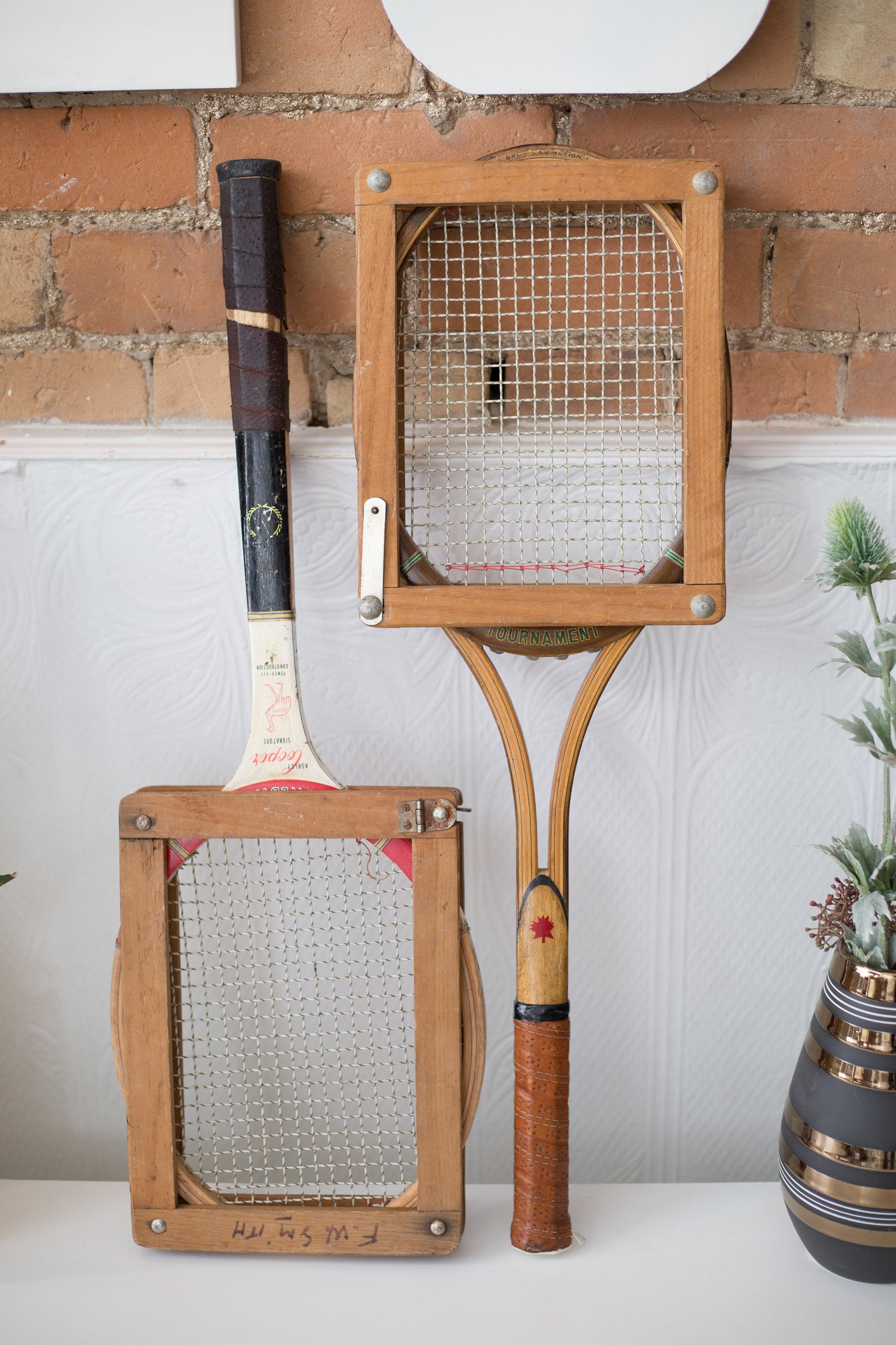 wooden tennis racket frame