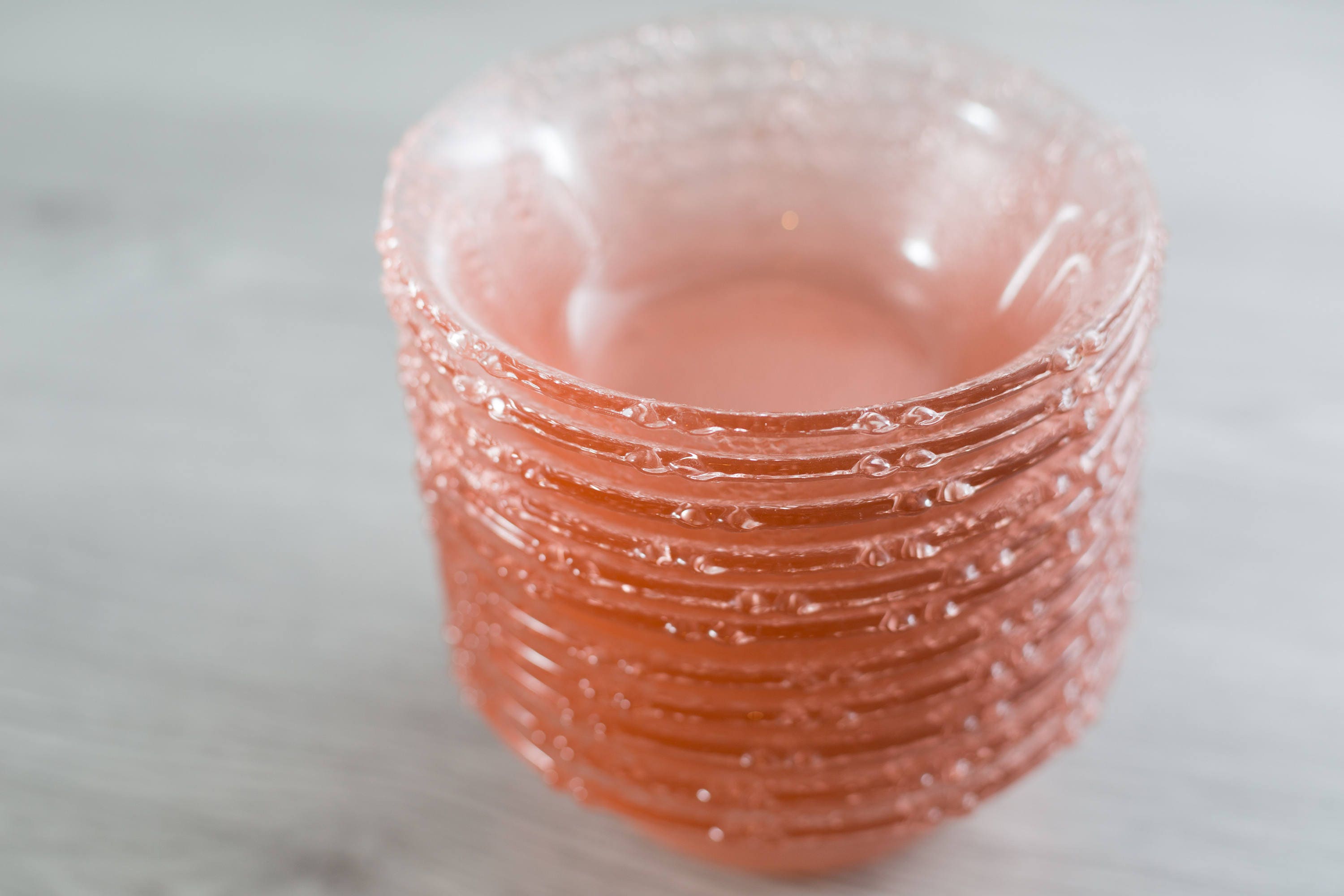 Vintage Pink Glass Grape Textured Bowl