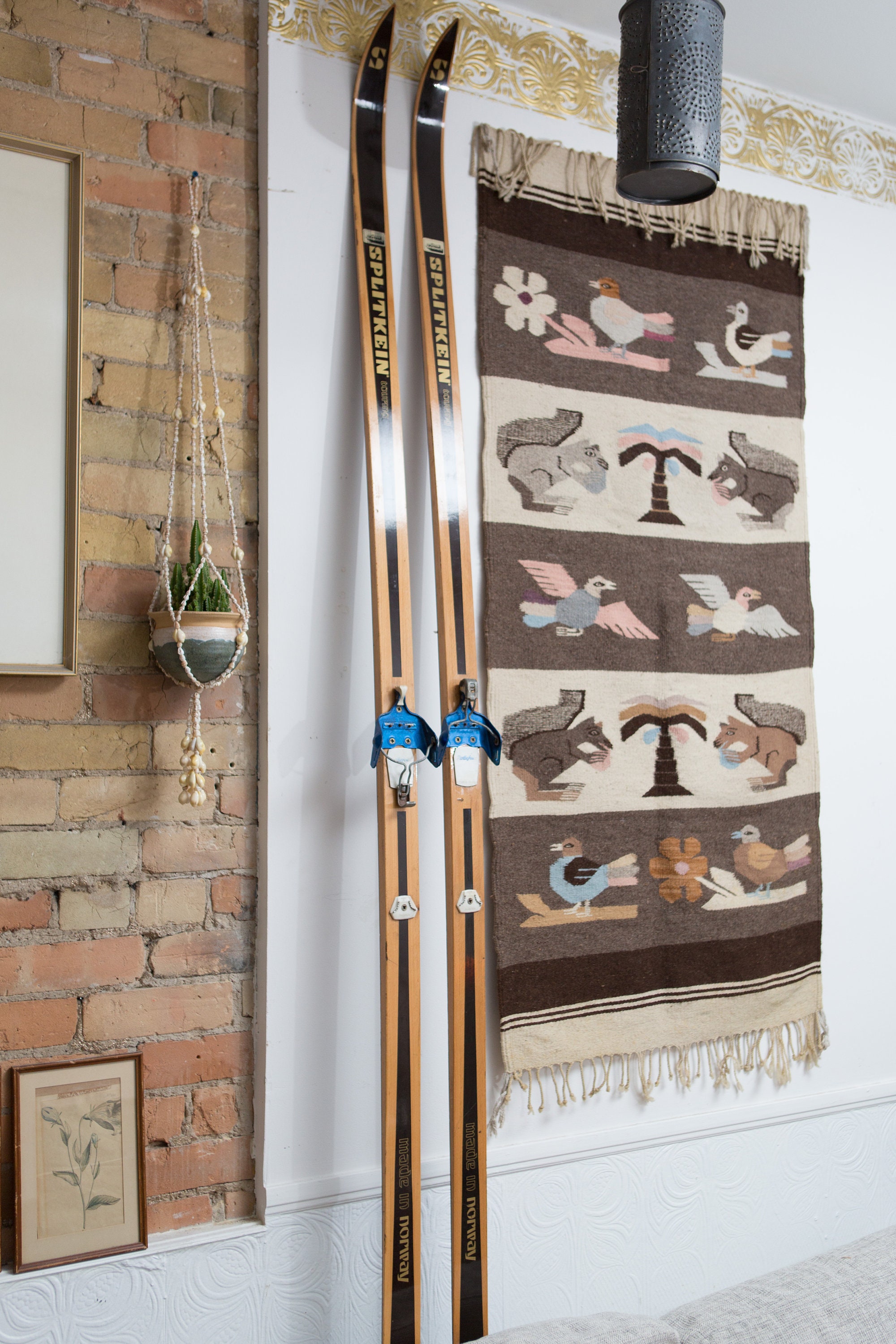 Vintage Wooden Skis Norweigan Splitkein Touring Great
