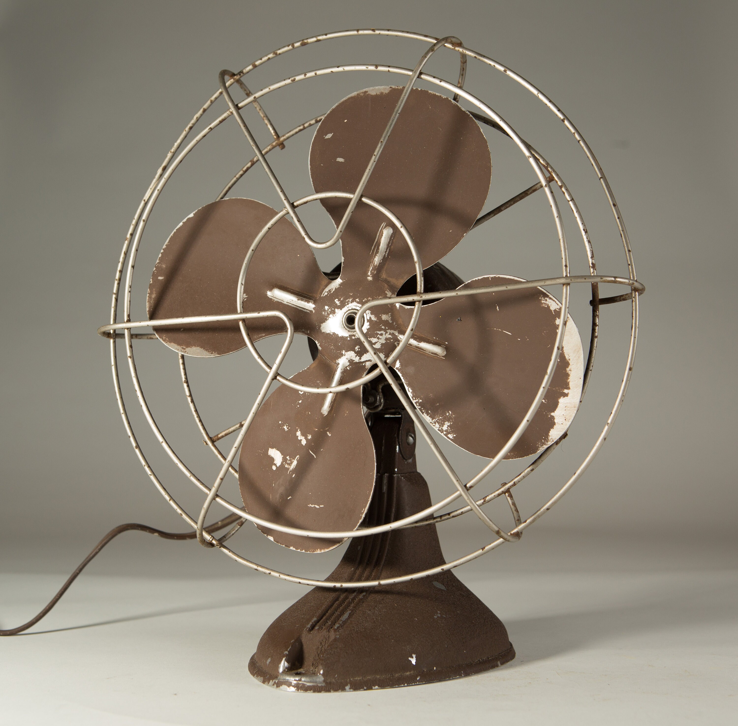 Vintage Metal Fan Minimalist Retro Industrial Brown Coloured Electric