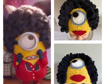 Minion Hat with One Eyes - Dispicable Me 2-  Minions Hat - Kids Halloween Costume- Baby Halloween Costume