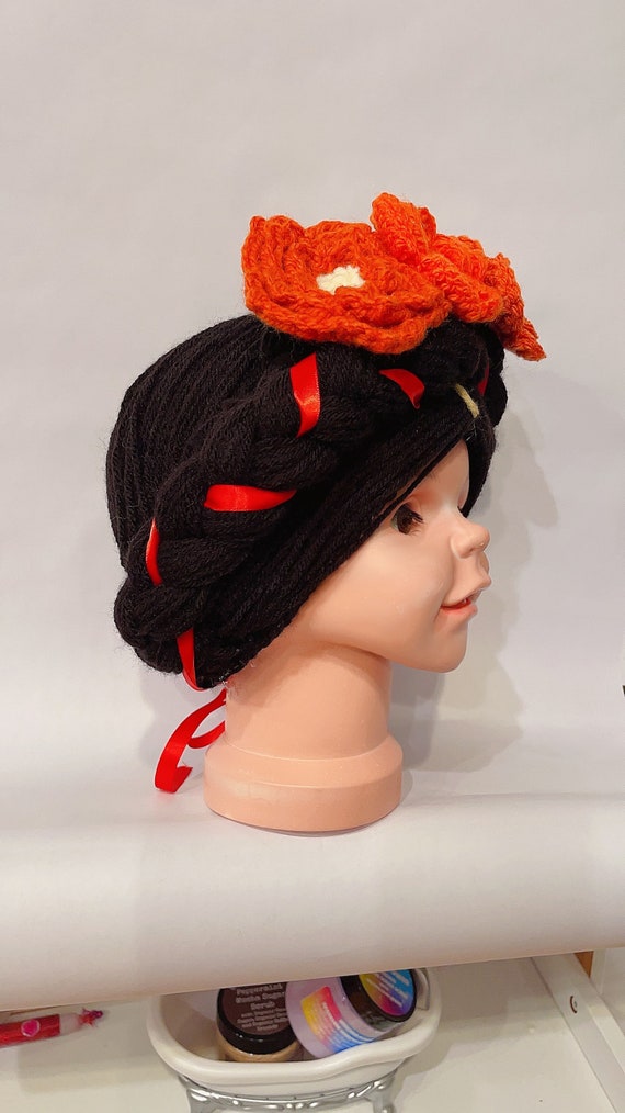 Frida Kahlo Crochet Hat-frida Kahlo Black Wig - Frida Kahlo  display picture 2