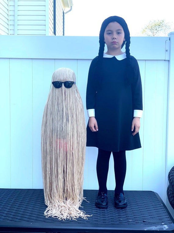 Wednesday Addams Series Costume/wigs For Women 3-9 Years Girls Cosplay  Party Dress Gifts