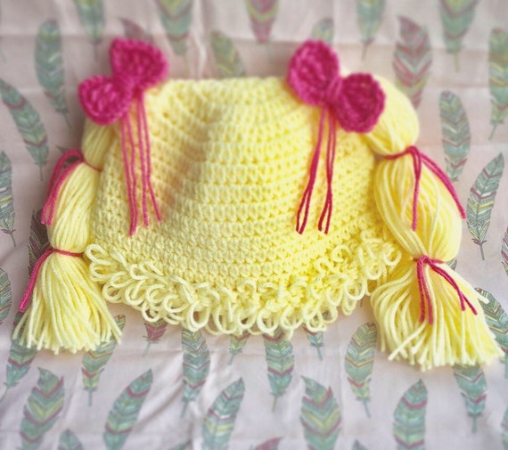 Cabbage Patch Hair Costume Crochet Cabbage Patch Doll Hat Etsy