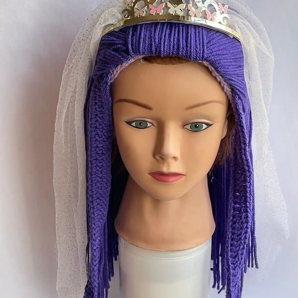 Disney Descendants the Royal Wedding -Hair Wig -Halloween Disney Descendants Villain Mal Hair - Kids Halloween Costume - Toddler Baby