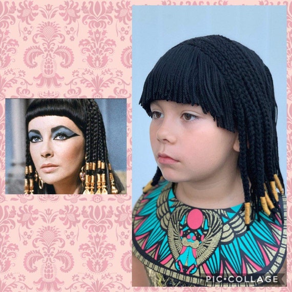 Cl op tre Wig Hat Crochet Filles Cleopatra Hat Enfants Halloween Costume B b Halloween Costume