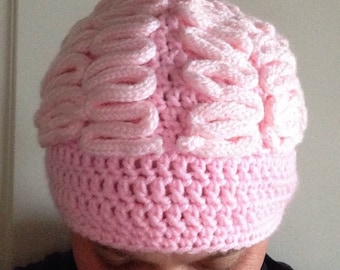 Zombie brains hat - zombie halloween costume hat  - Pink, zombie green or Gray Matter - You Choose the Size