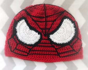 Spiderman Hat  - Crochet Spider Man Hat - Kids Halloween Costume - Baby Halloween Costume