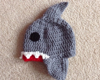 Crochet Shark Hat -  Kids Halloween Costume - Toddler Halloween Costume - Baby Halloween Costume