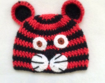 Crochet Tiger Hat - modern design Tiger hat Kids Halloween Costume - Toddler Halloween Costume - Baby Halloween Costume