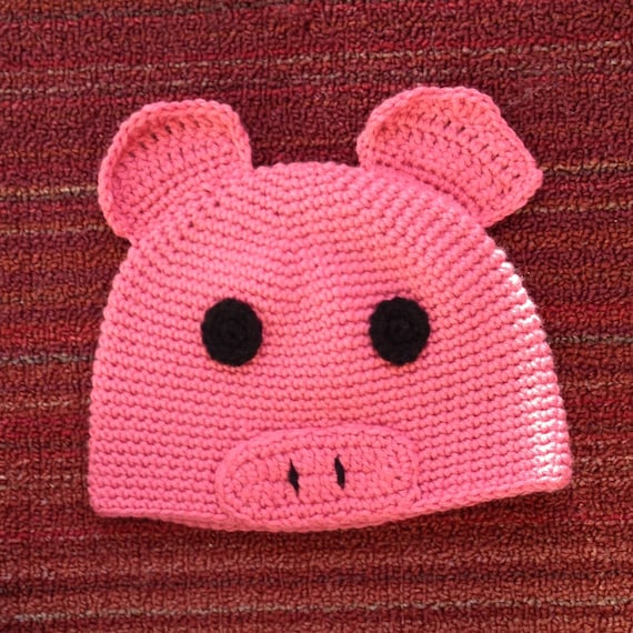 Crochet Pig Hat - Oink Oink! Piglet Hat - Kids Halloween  display picture 1